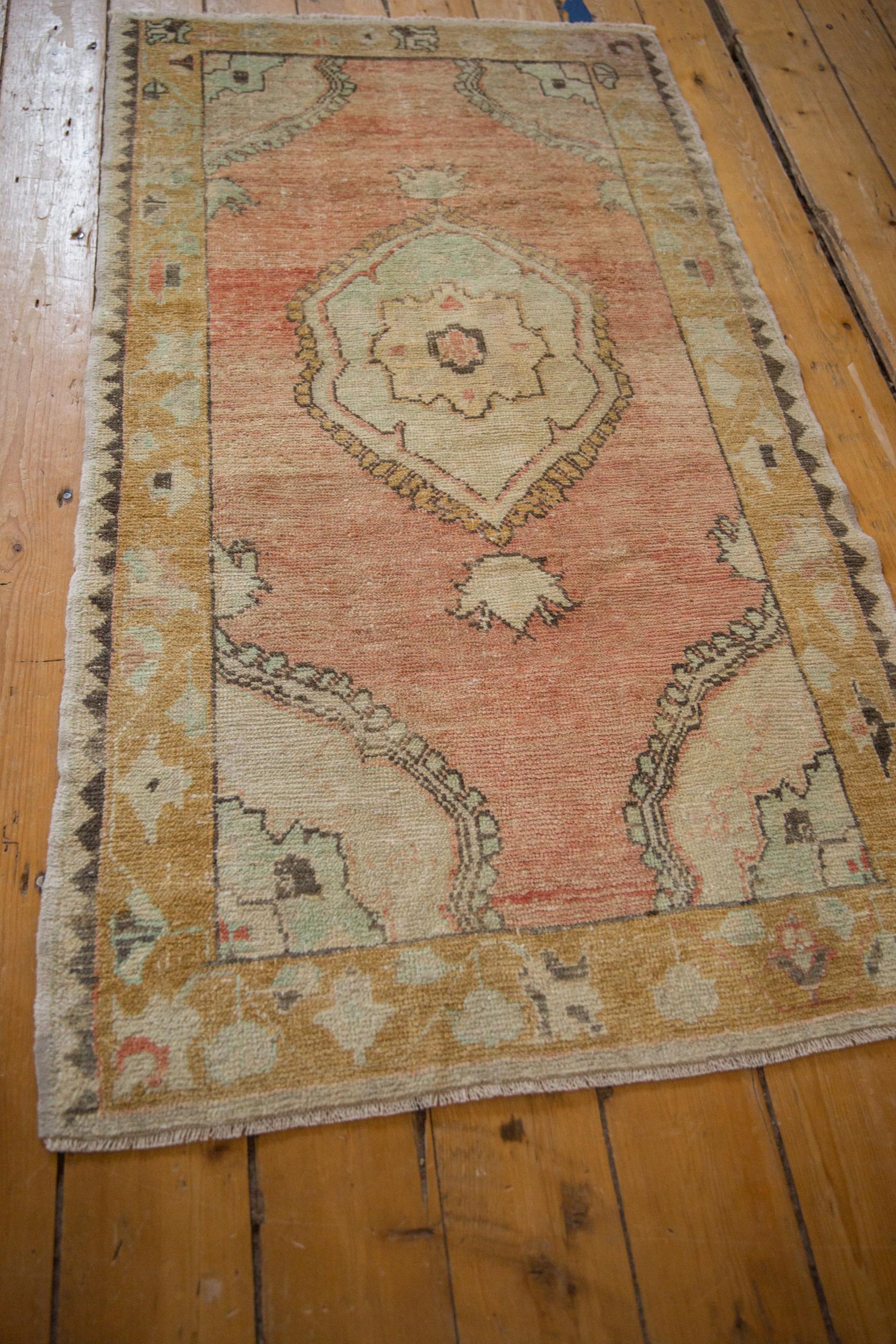 Vintage Distressed Oushak Rug For Sale 1