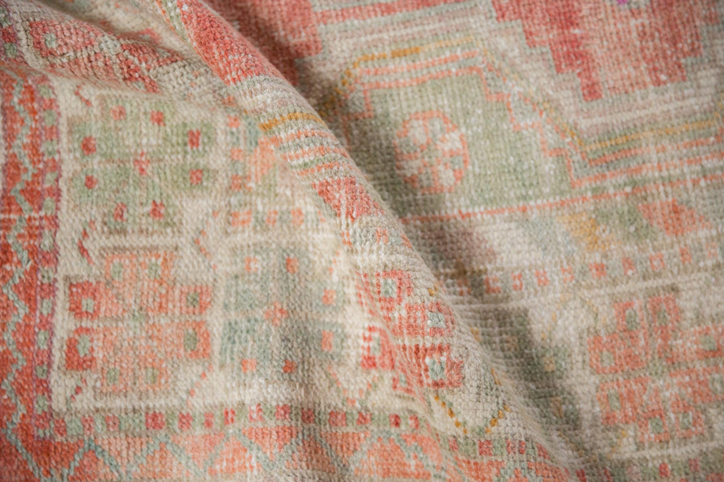 Vintage Distressed Oushak Rug For Sale 2