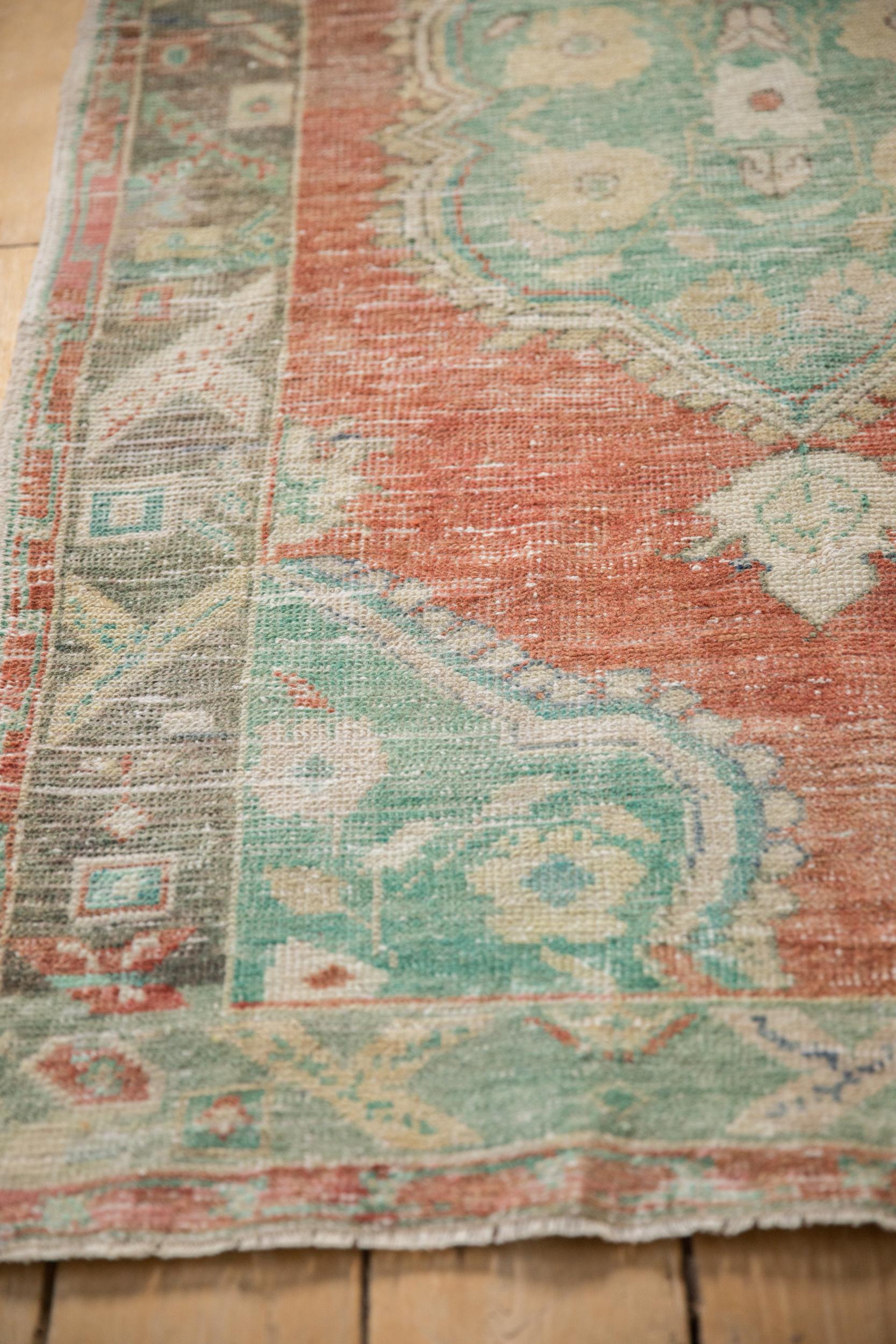 Vintage Distressed Oushak Rug For Sale 2