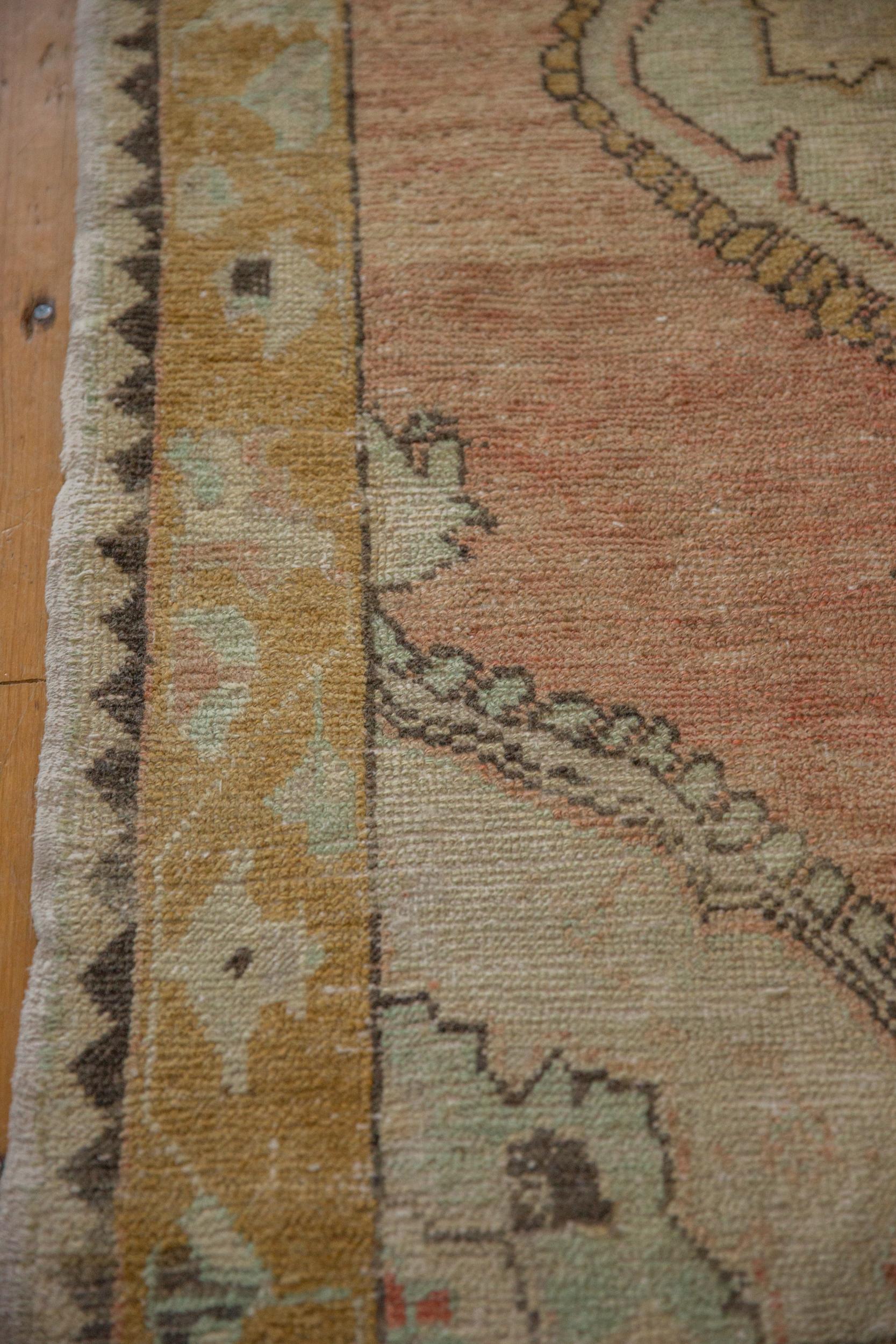 Vintage Distressed Oushak Rug For Sale 2