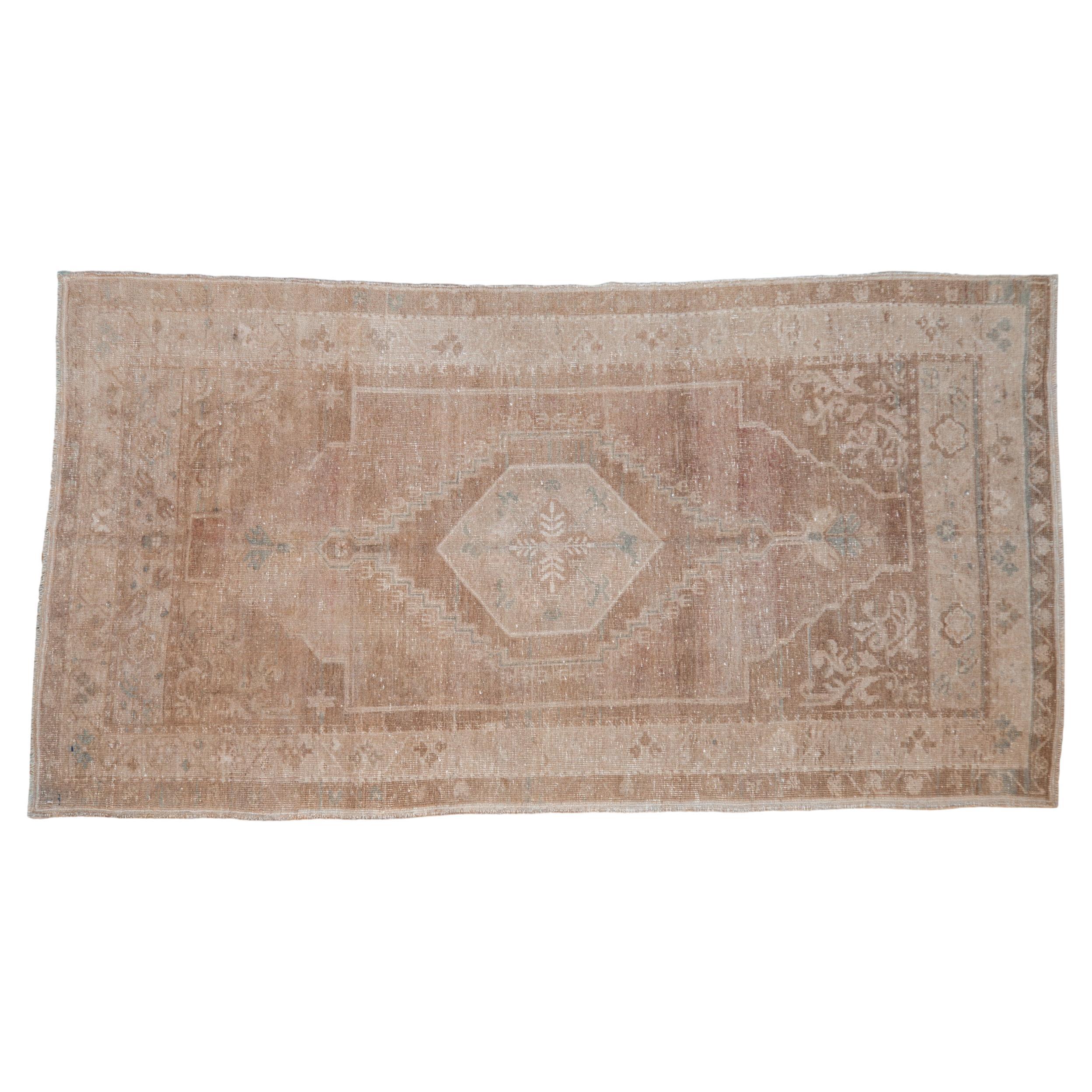 Vintage Distressed Oushak Rug For Sale