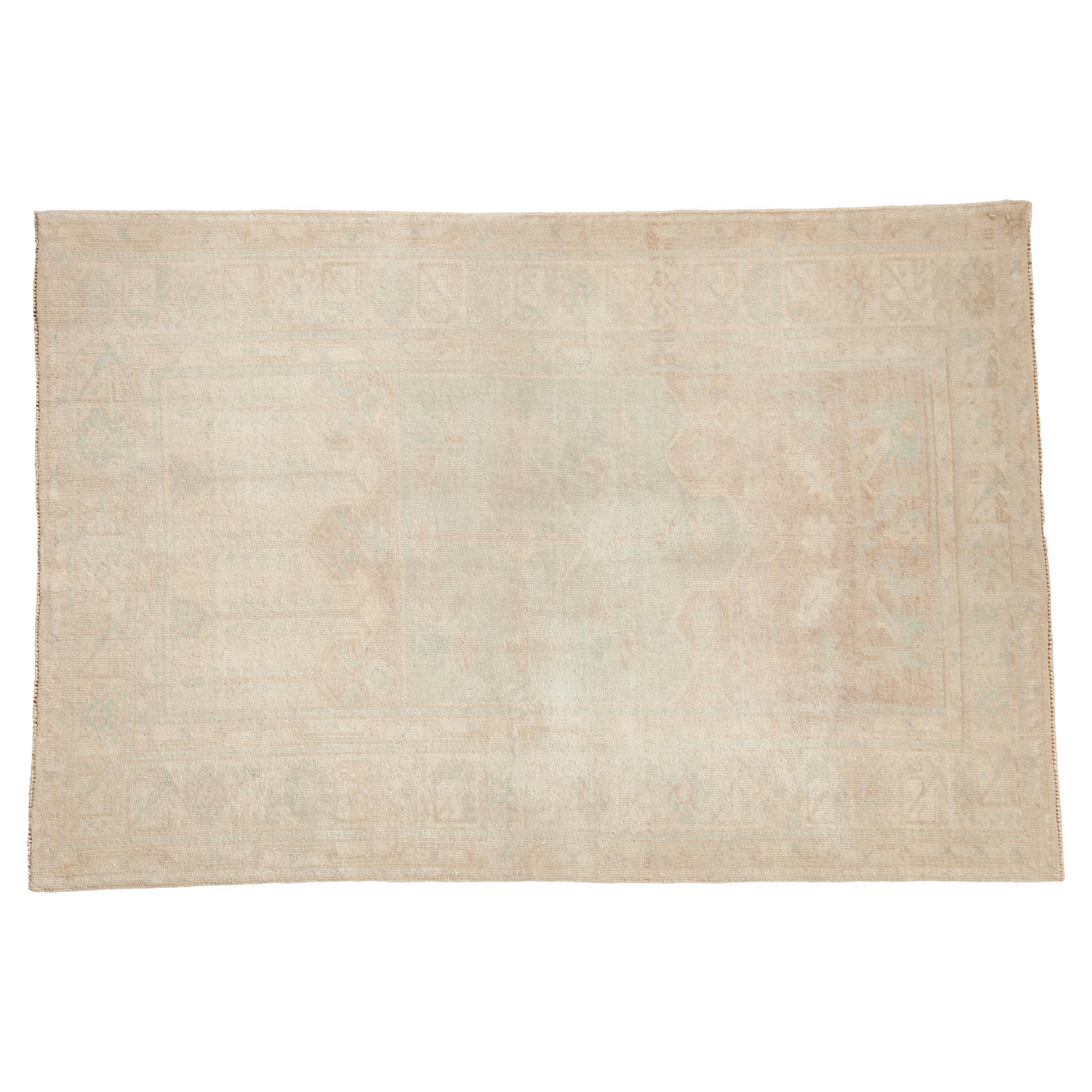 Vintage Distressed Oushak Rug