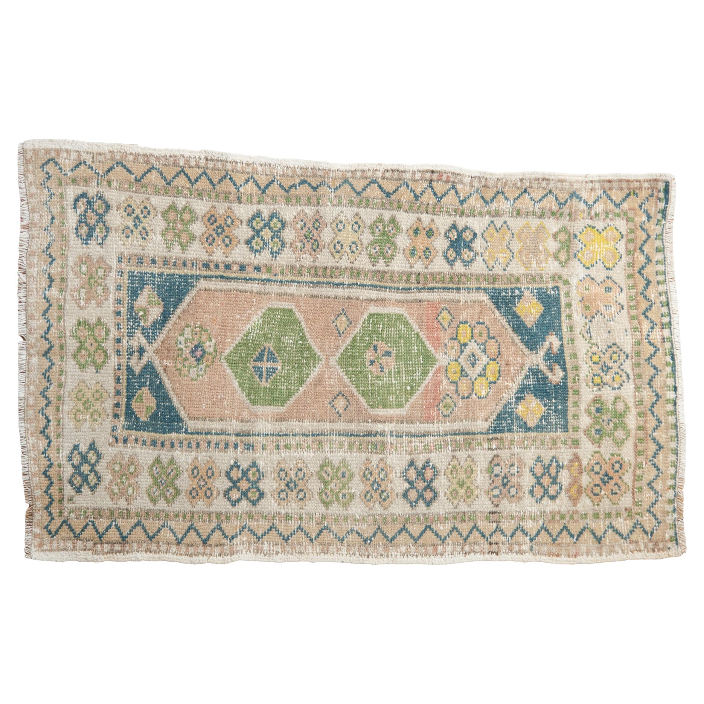 Vintage Distressed Oushak Rug For Sale