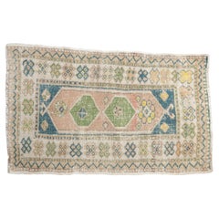 Retro Distressed Oushak Rug