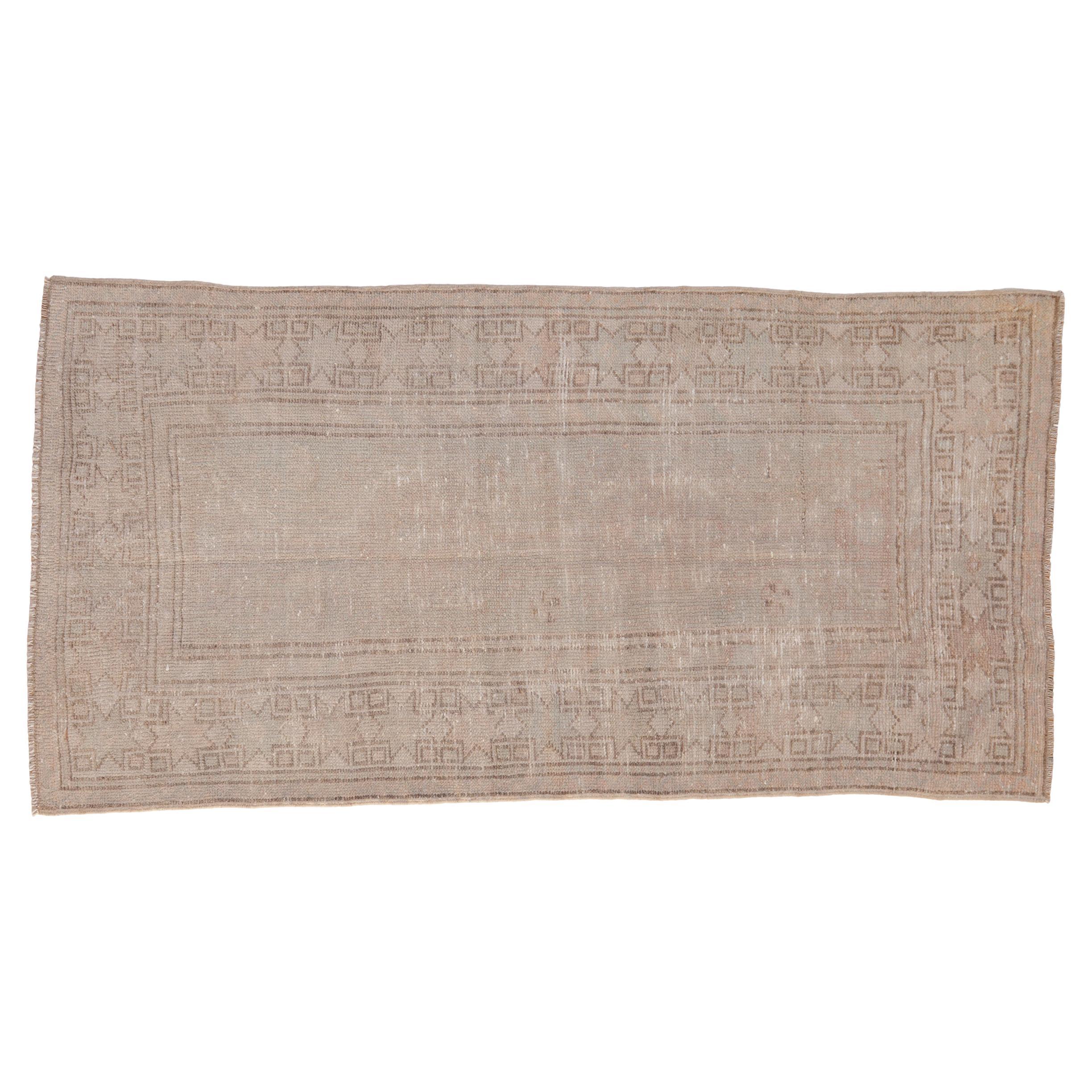 Vintage Distressed Oushak Rug For Sale