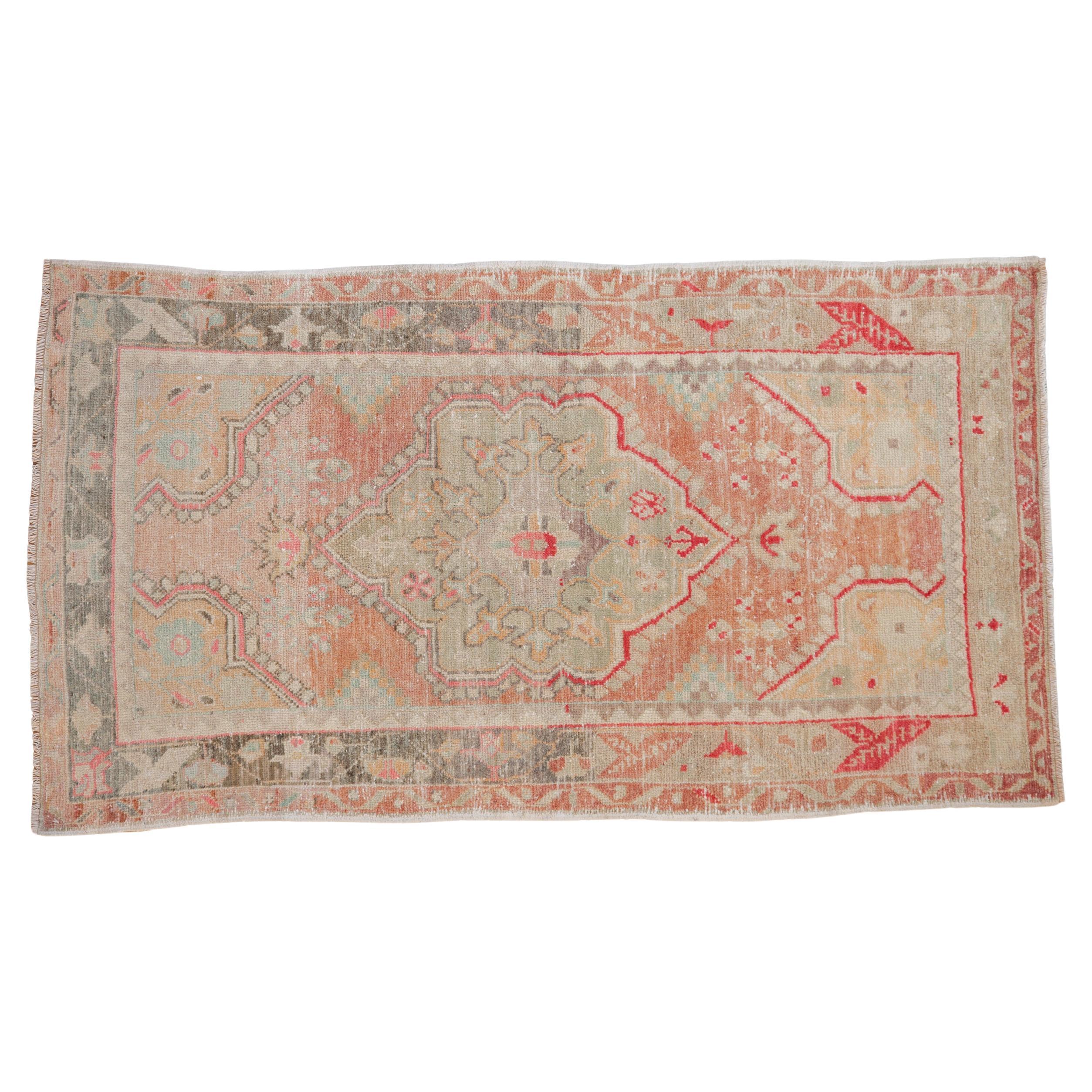 Vintage Distressed Oushak Rug