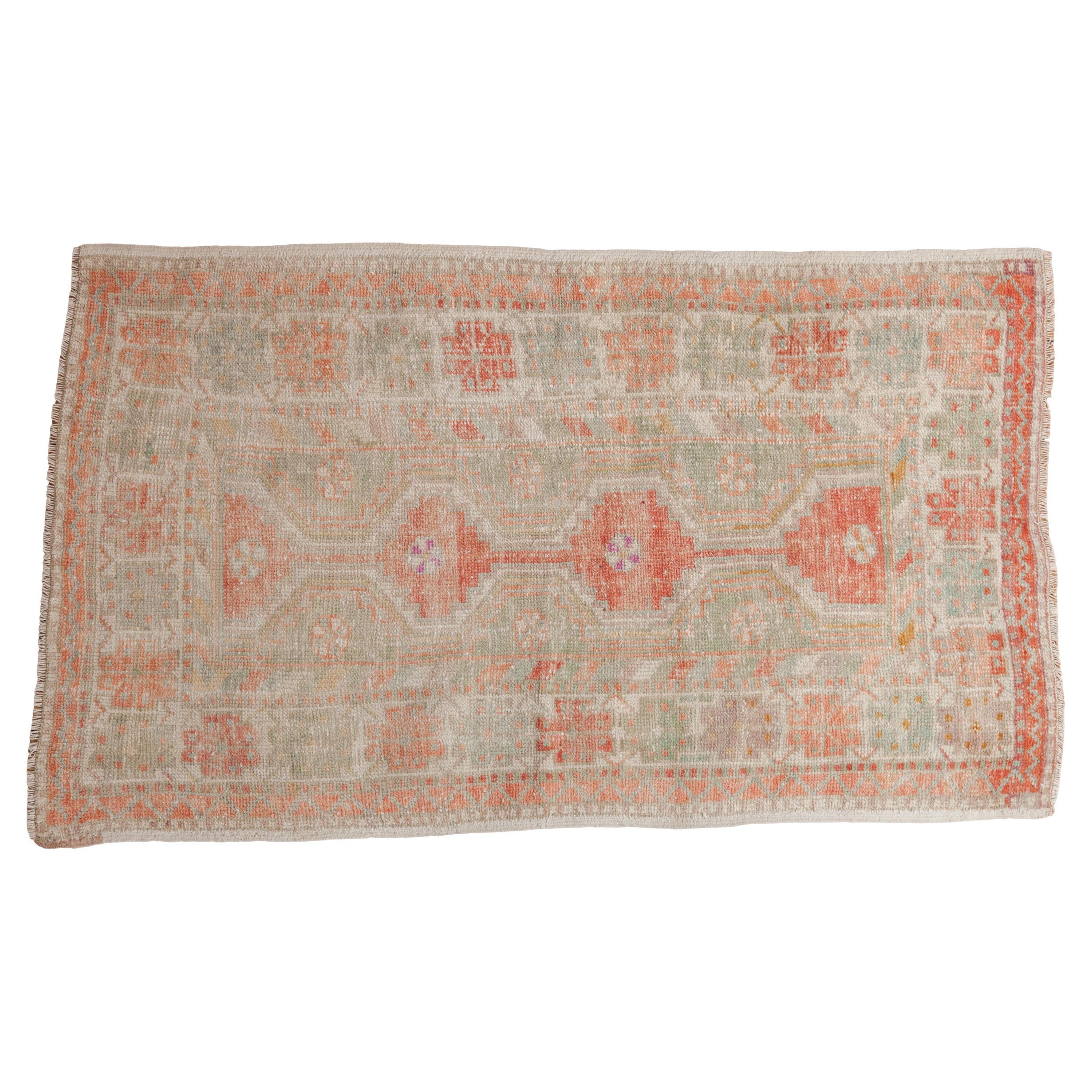 Vintage Distressed Oushak Rug For Sale