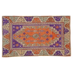 Vintage Distressed Oushak Rug