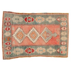 Vintage Distressed Oushak Rug