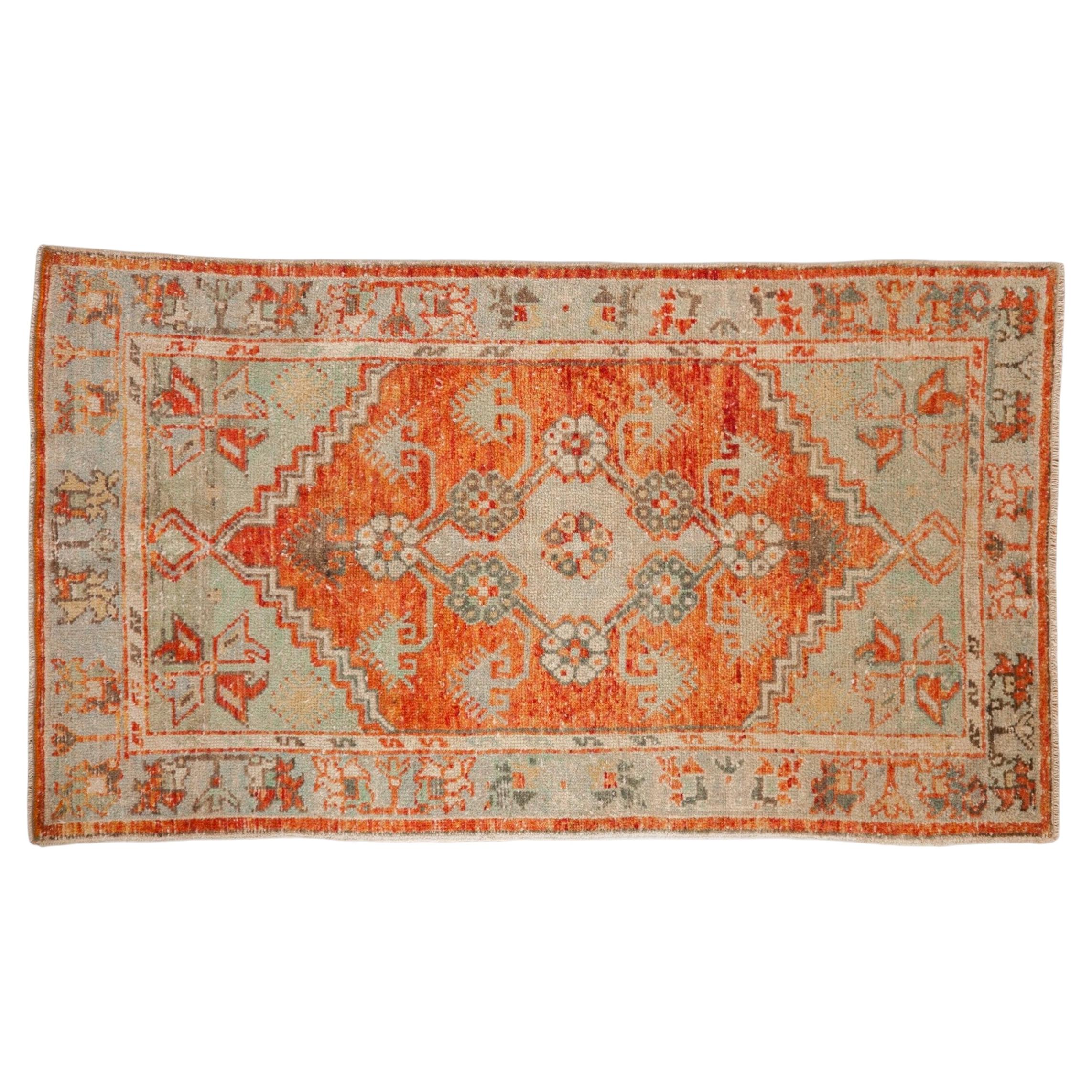 Vintage Distressed Oushak Rug For Sale