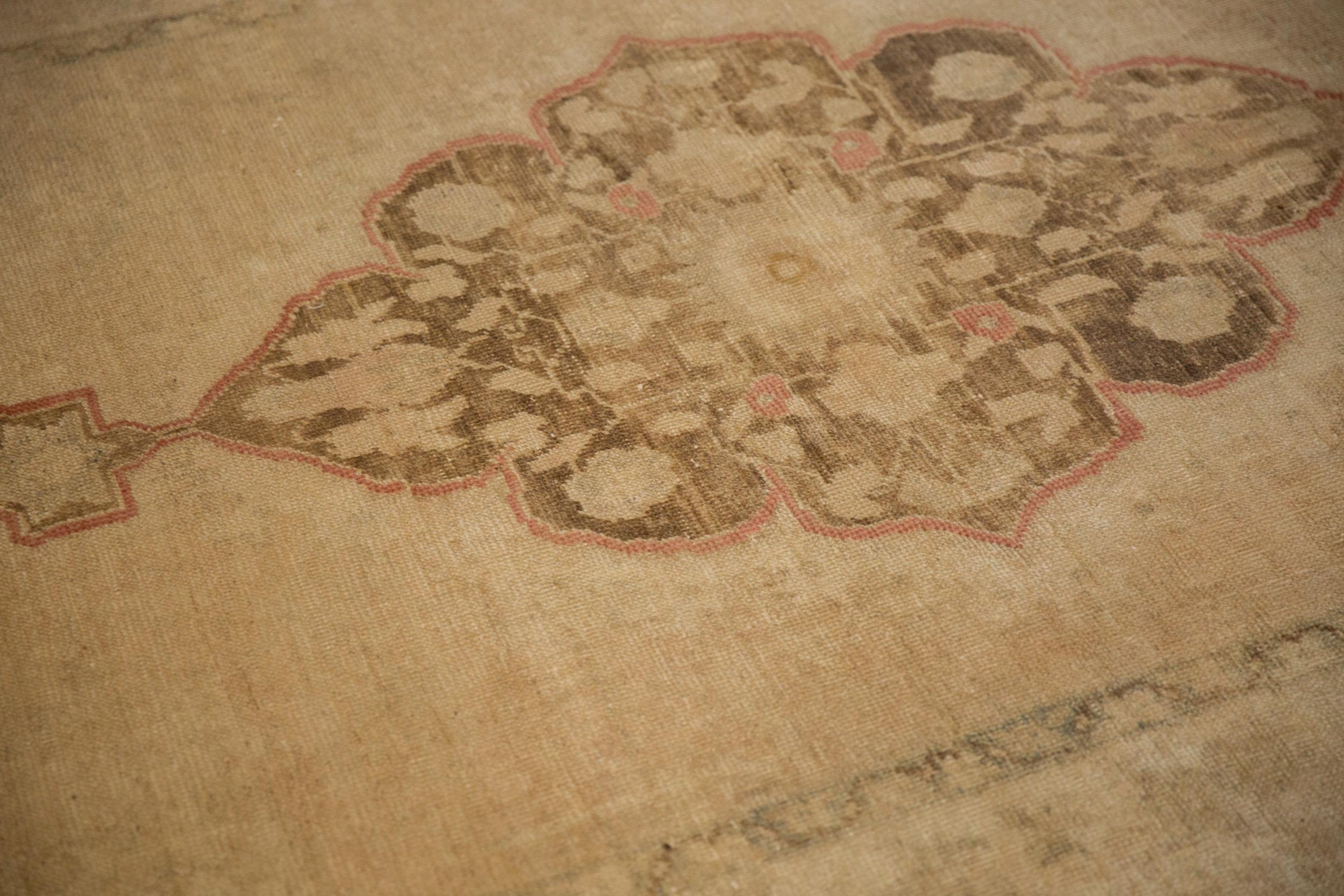 Wool Vintage Distressed Oushak Rug Runner - 4'10