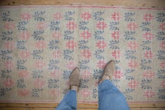Tapis de couloir vintage Oushak vieilli