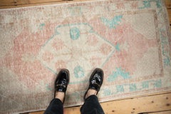 Vintage Distressed Oushak Rug Runner
