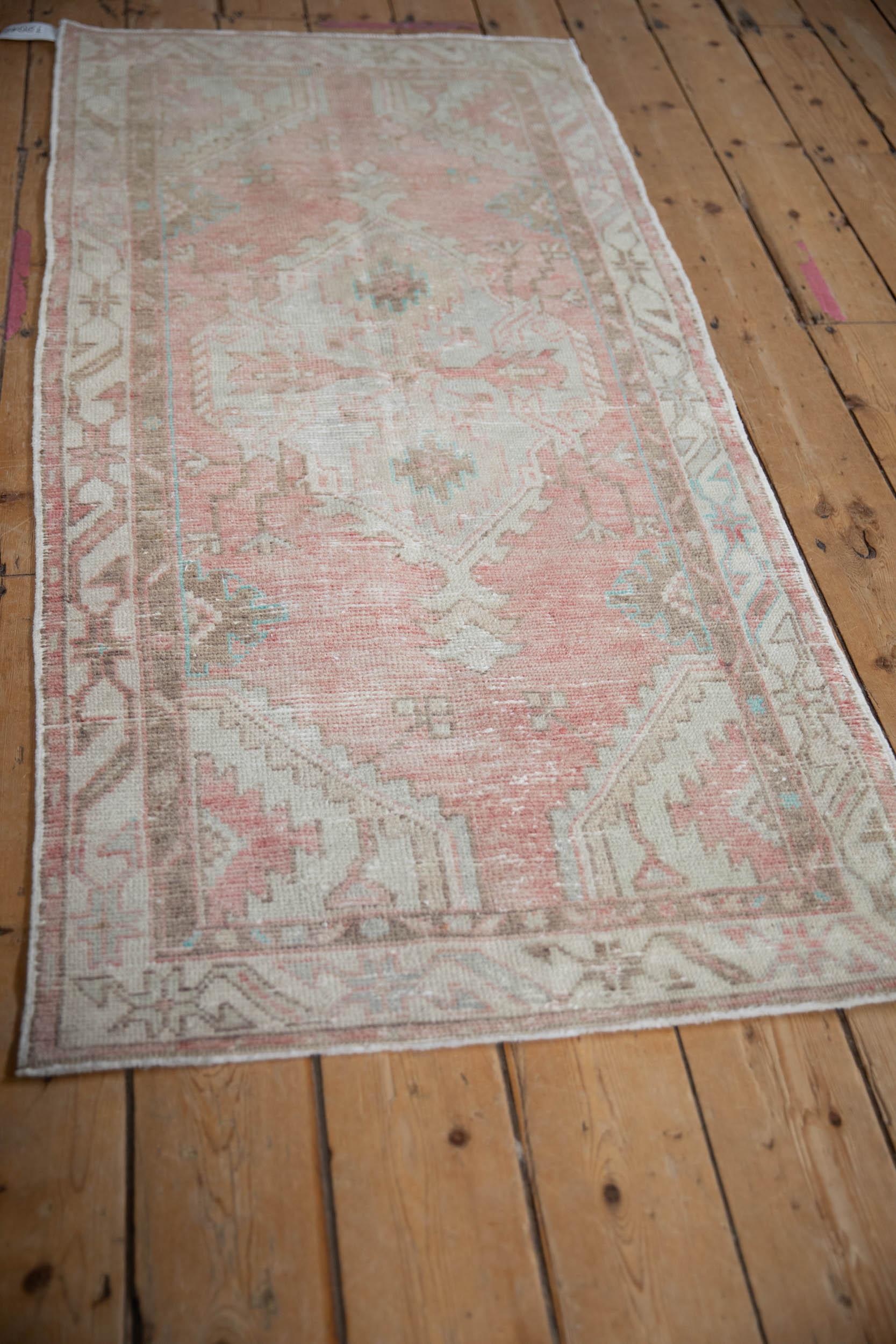 Turkish Vintage Distressed Oushak Rug Runner For Sale