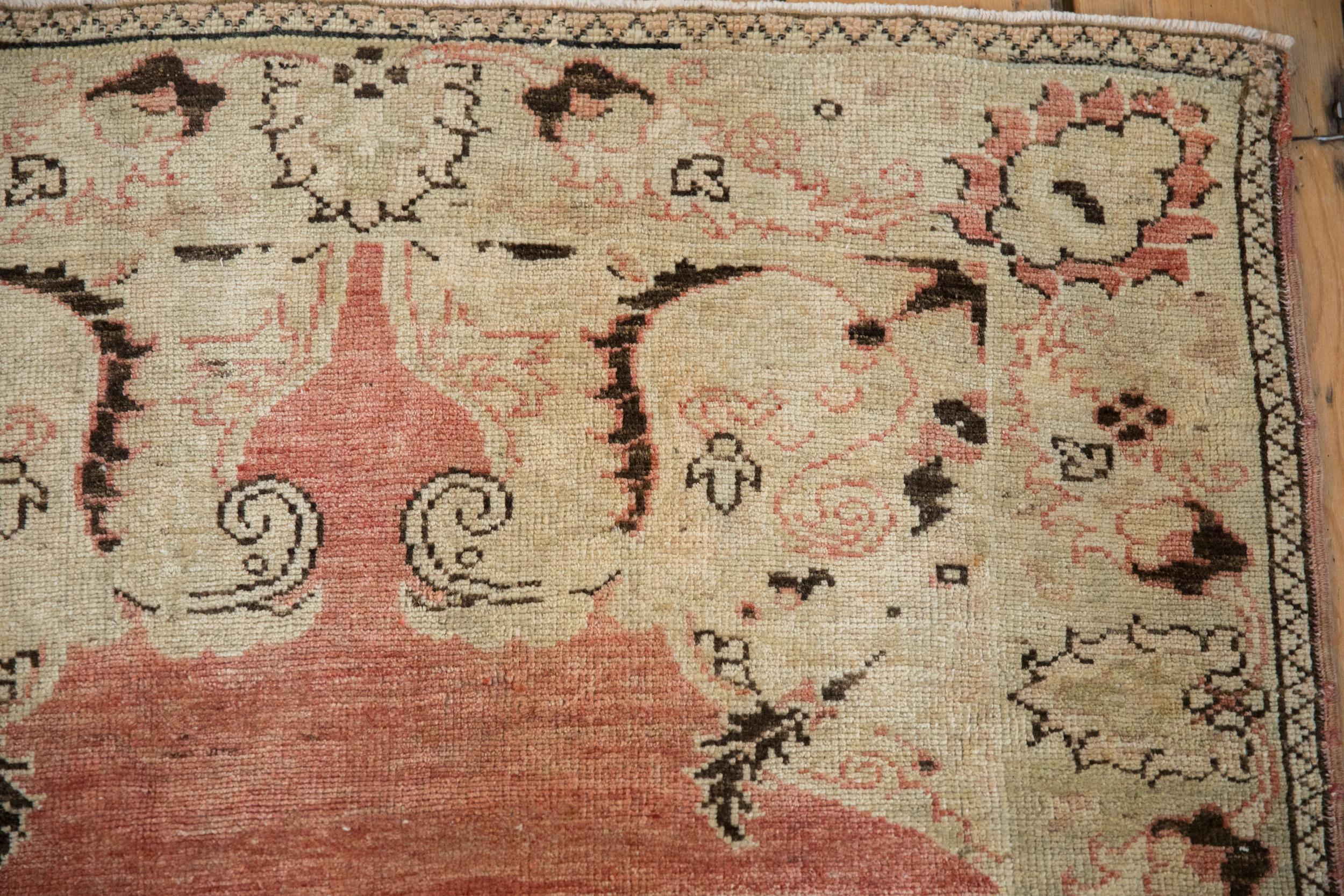 Turkish Vintage Distressed Oushak Rug Runner For Sale