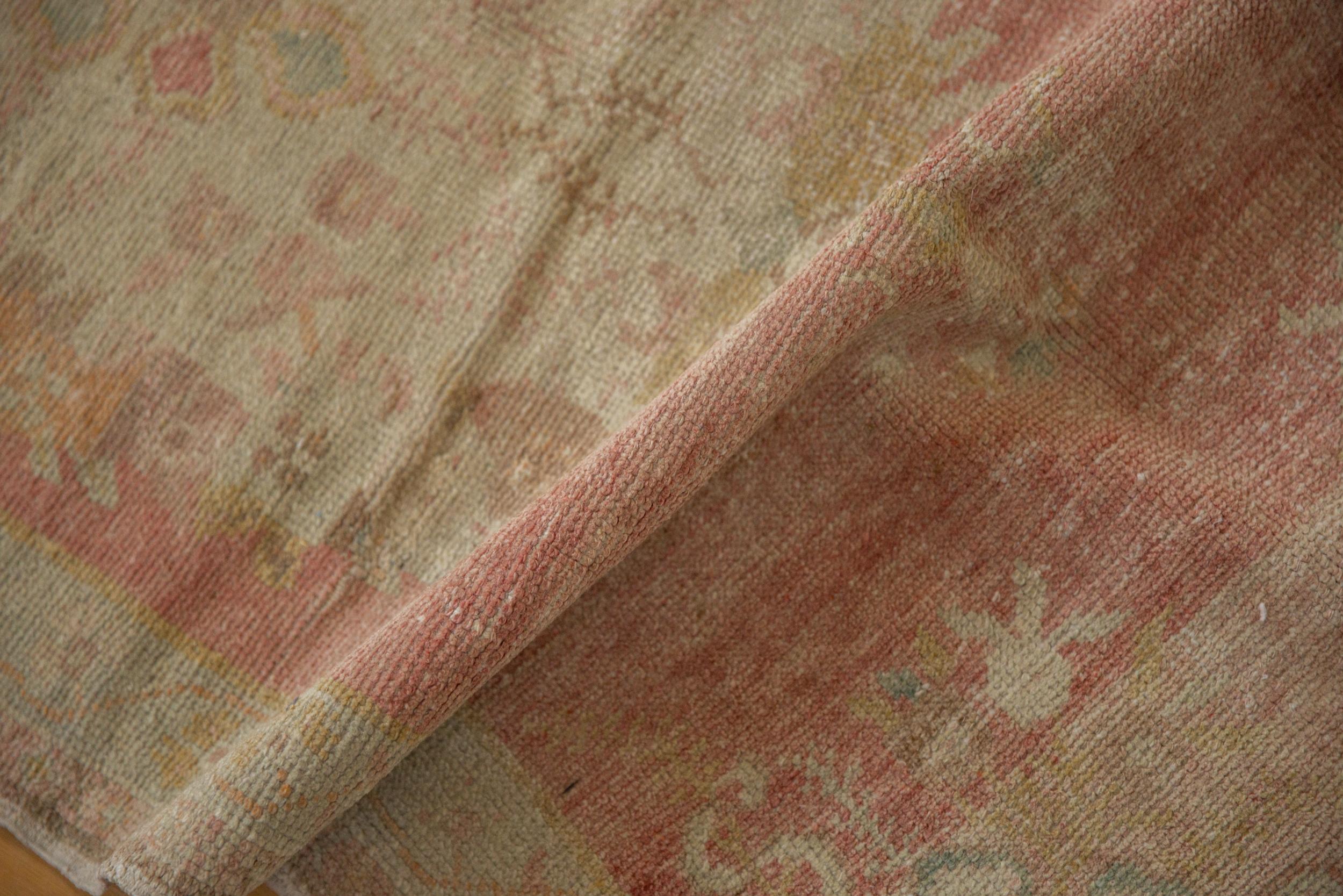Turkish Vintage Distressed Oushak Rug Runner For Sale