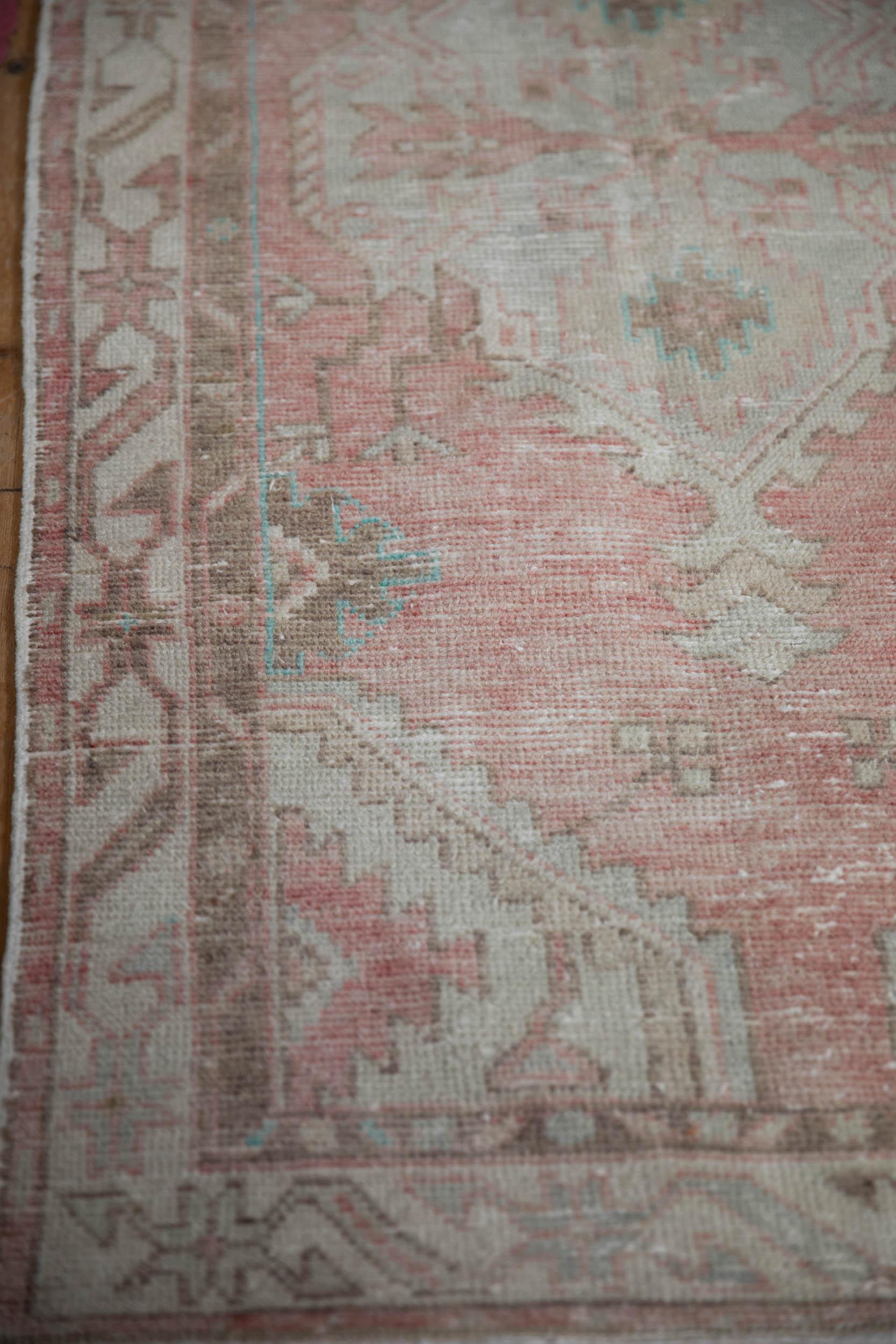Hand-Knotted Vintage Distressed Oushak Rug Runner For Sale