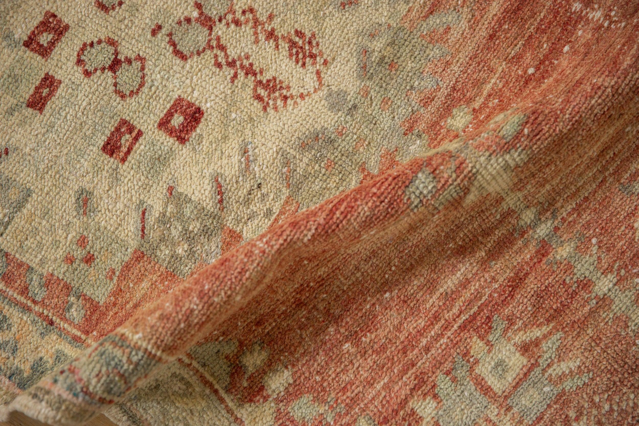 Annodato a mano Tappeto Oushak Vintage Distressed Runner in vendita