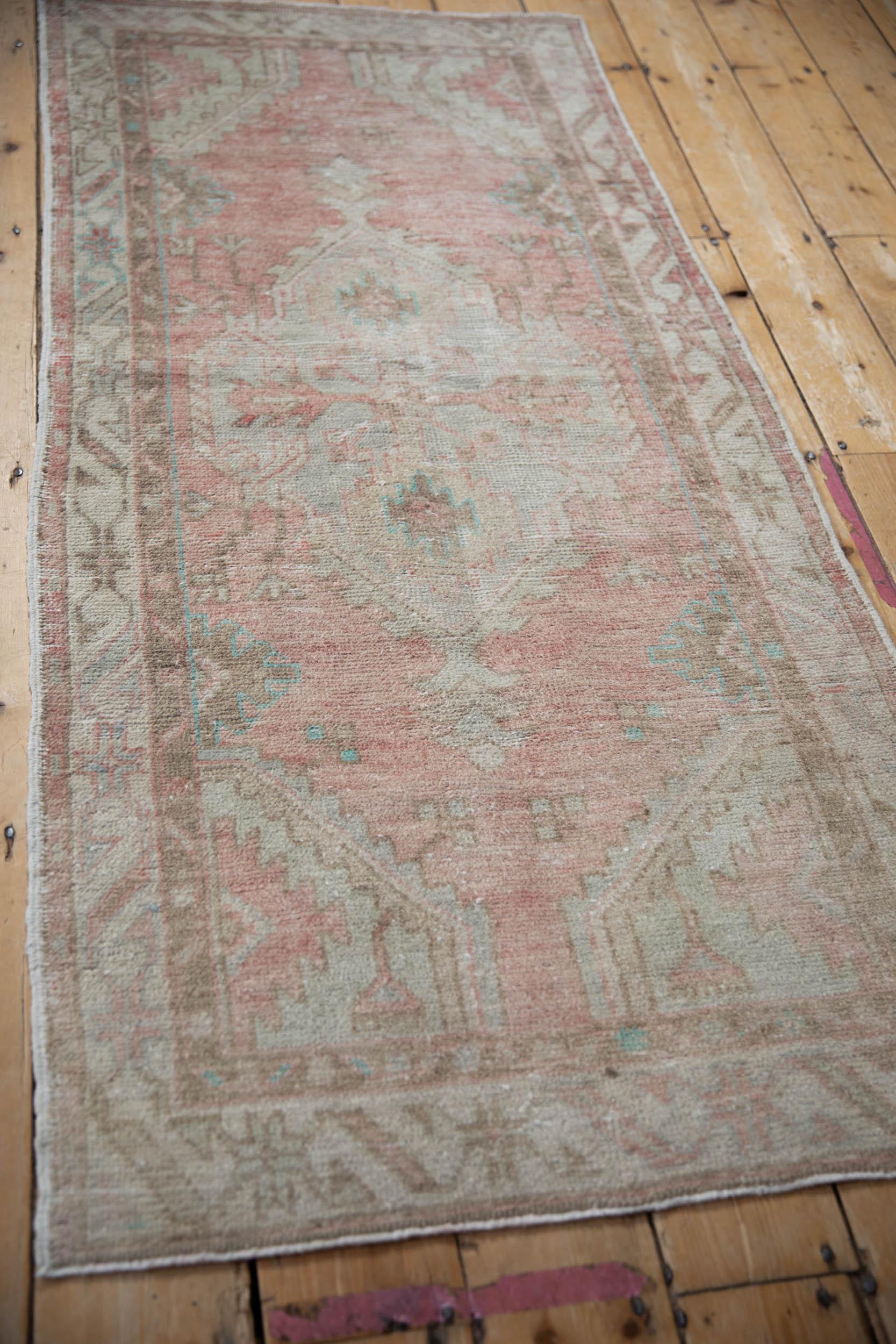 Vintage Distressed Oushak Rug Runner In Fair Condition For Sale In Katonah, NY