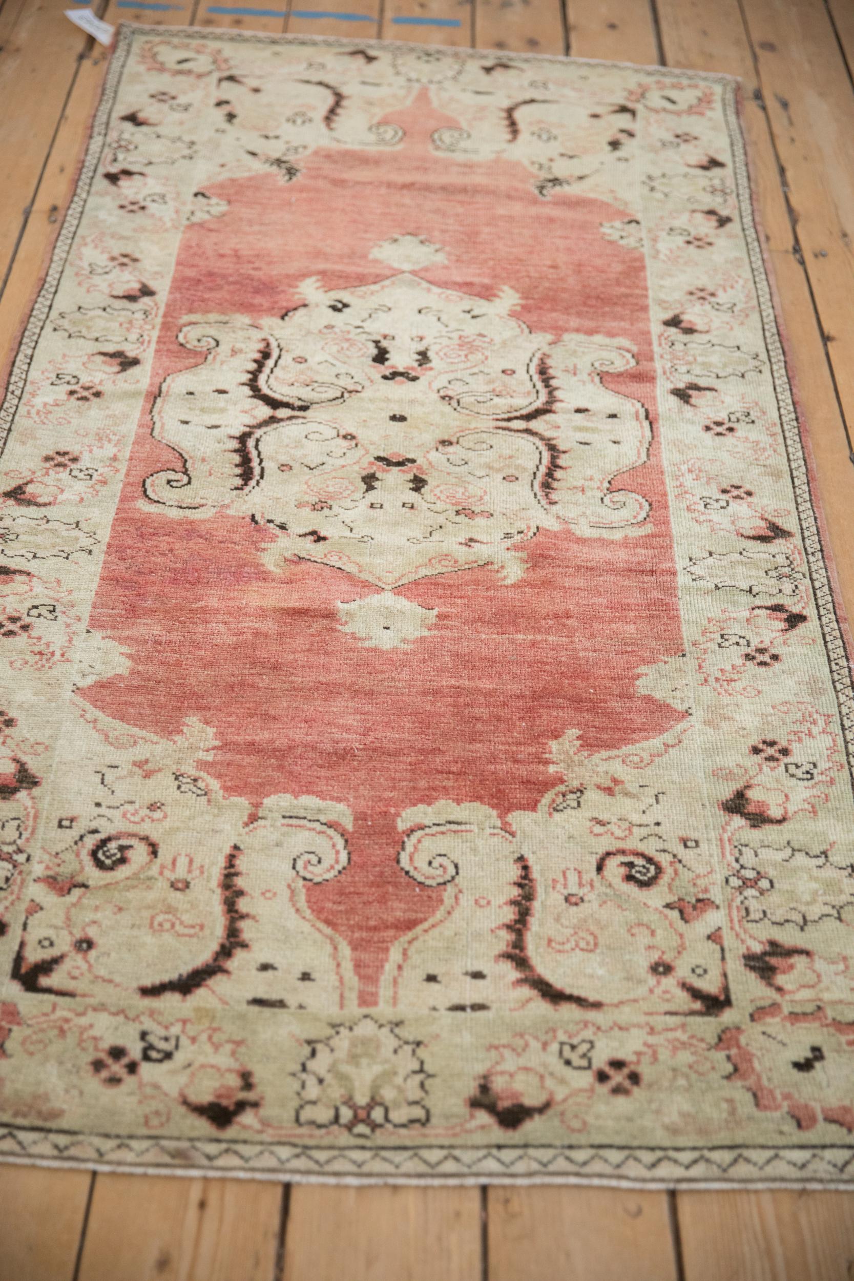Vintage Distressed Oushak Rug Runner In Fair Condition For Sale In Katonah, NY