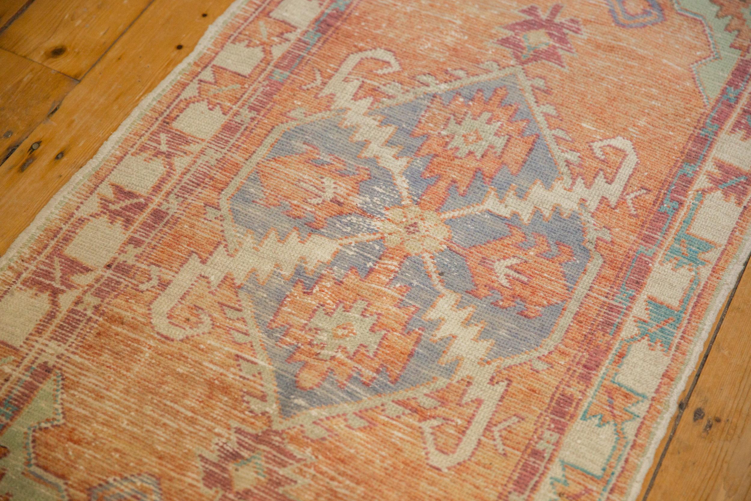 Vintage Distressed Oushak Rug Runner In Fair Condition For Sale In Katonah, NY