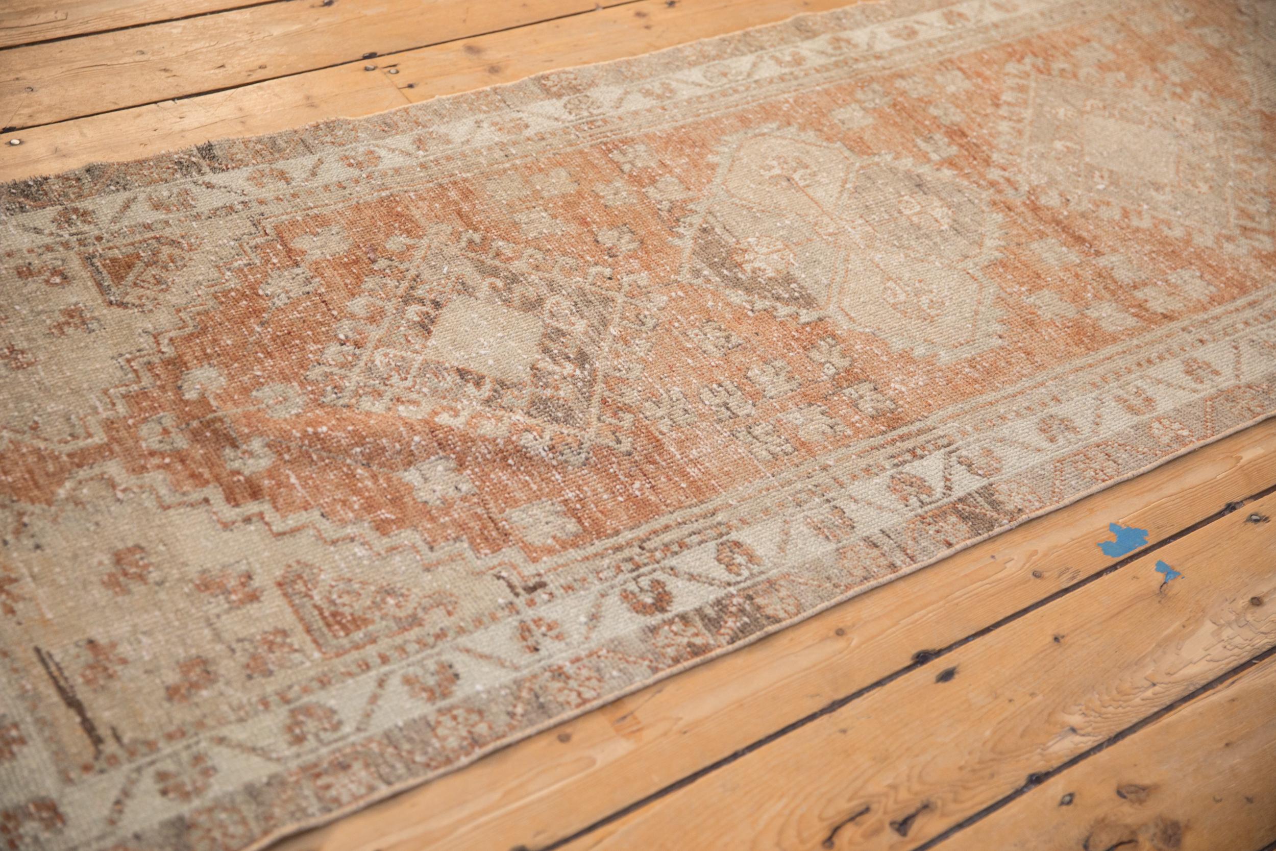 Mid-20th Century Vintage Distressed Oushak Rug Runner For Sale