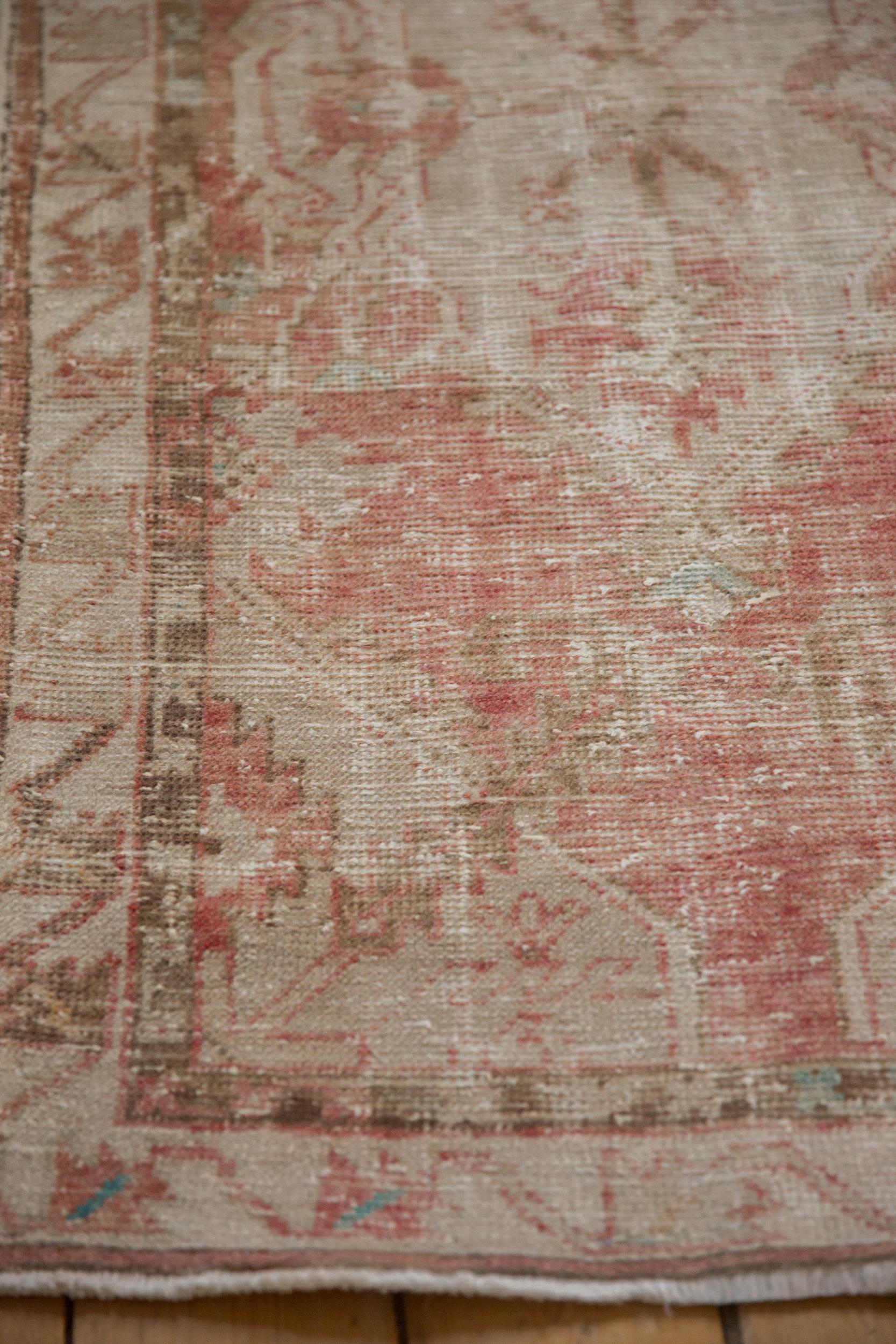 Vintage Distressed Oushak Rug Runner In Fair Condition For Sale In Katonah, NY