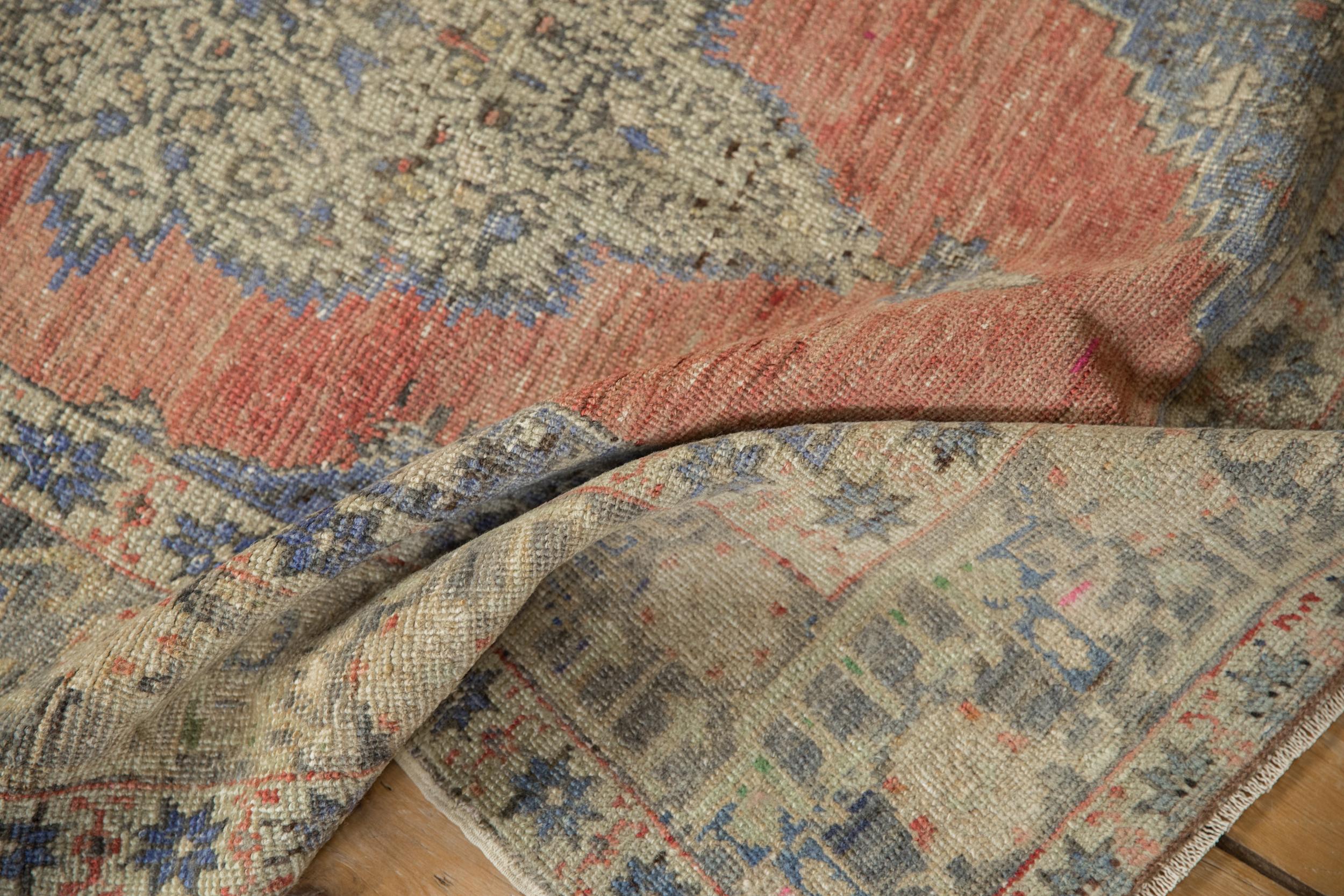 Wool Vintage Distressed Oushak Rug Runner For Sale