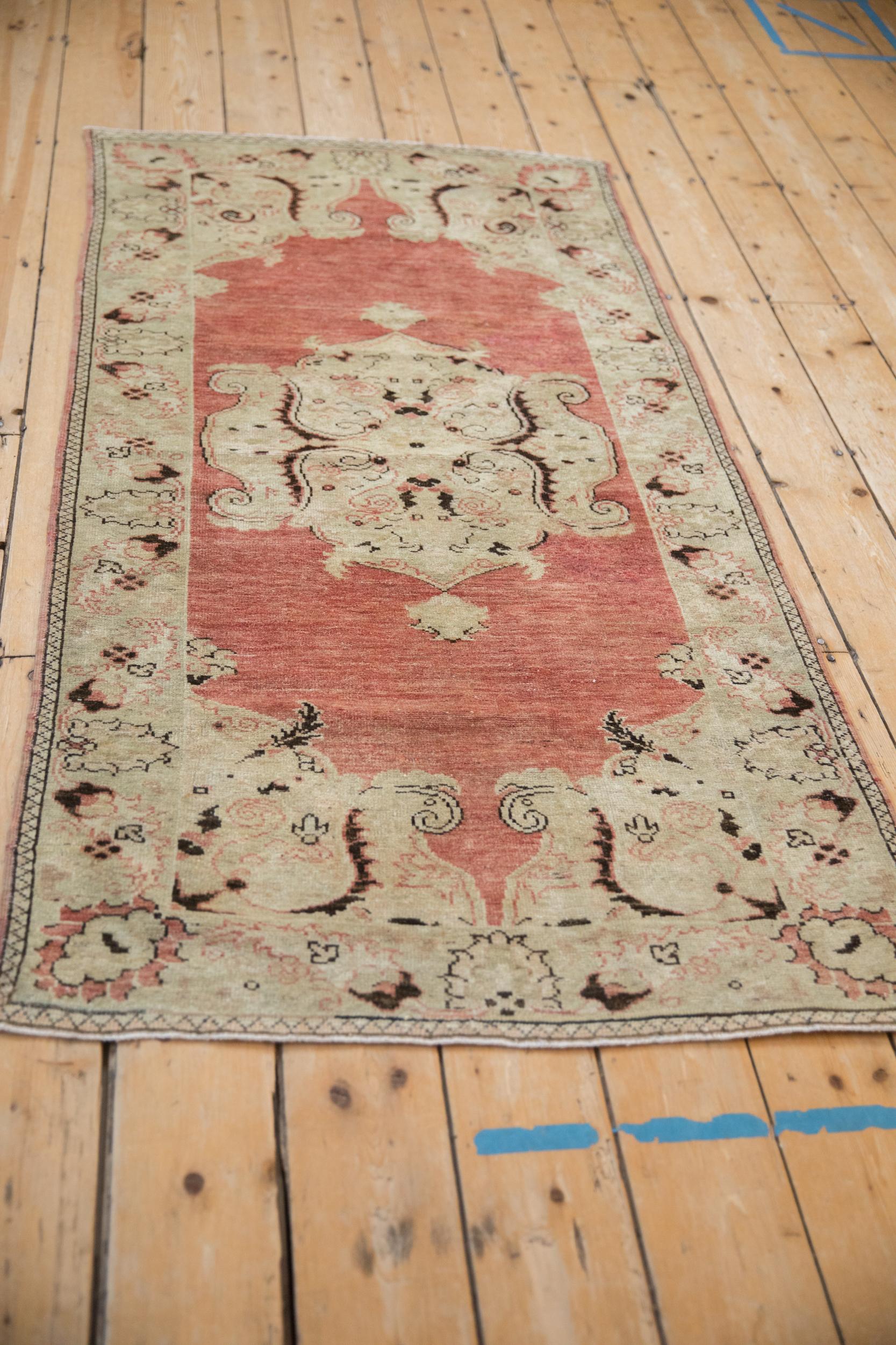Wool Vintage Distressed Oushak Rug Runner For Sale