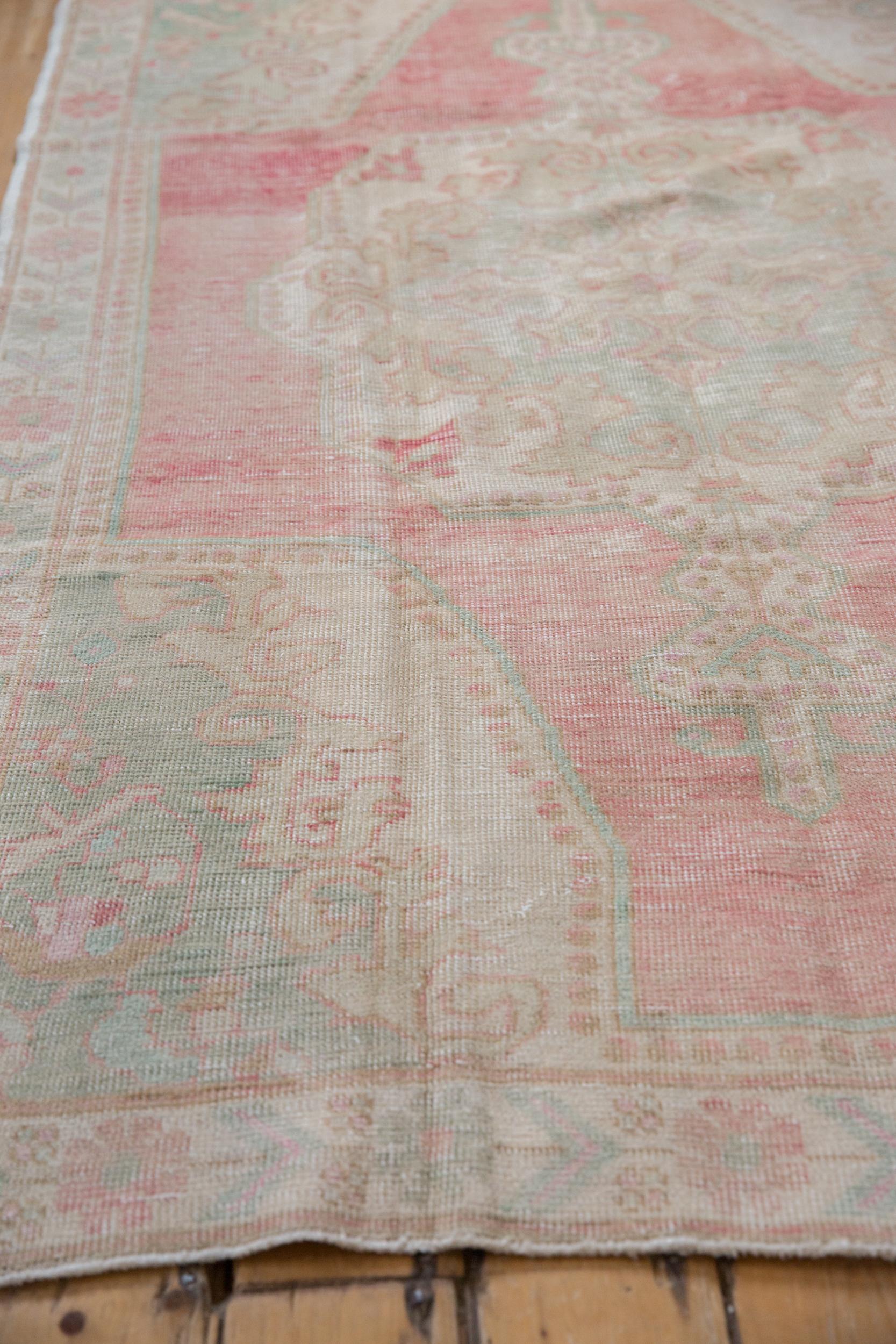 Vintage Distressed Oushak Rug Runner For Sale 1