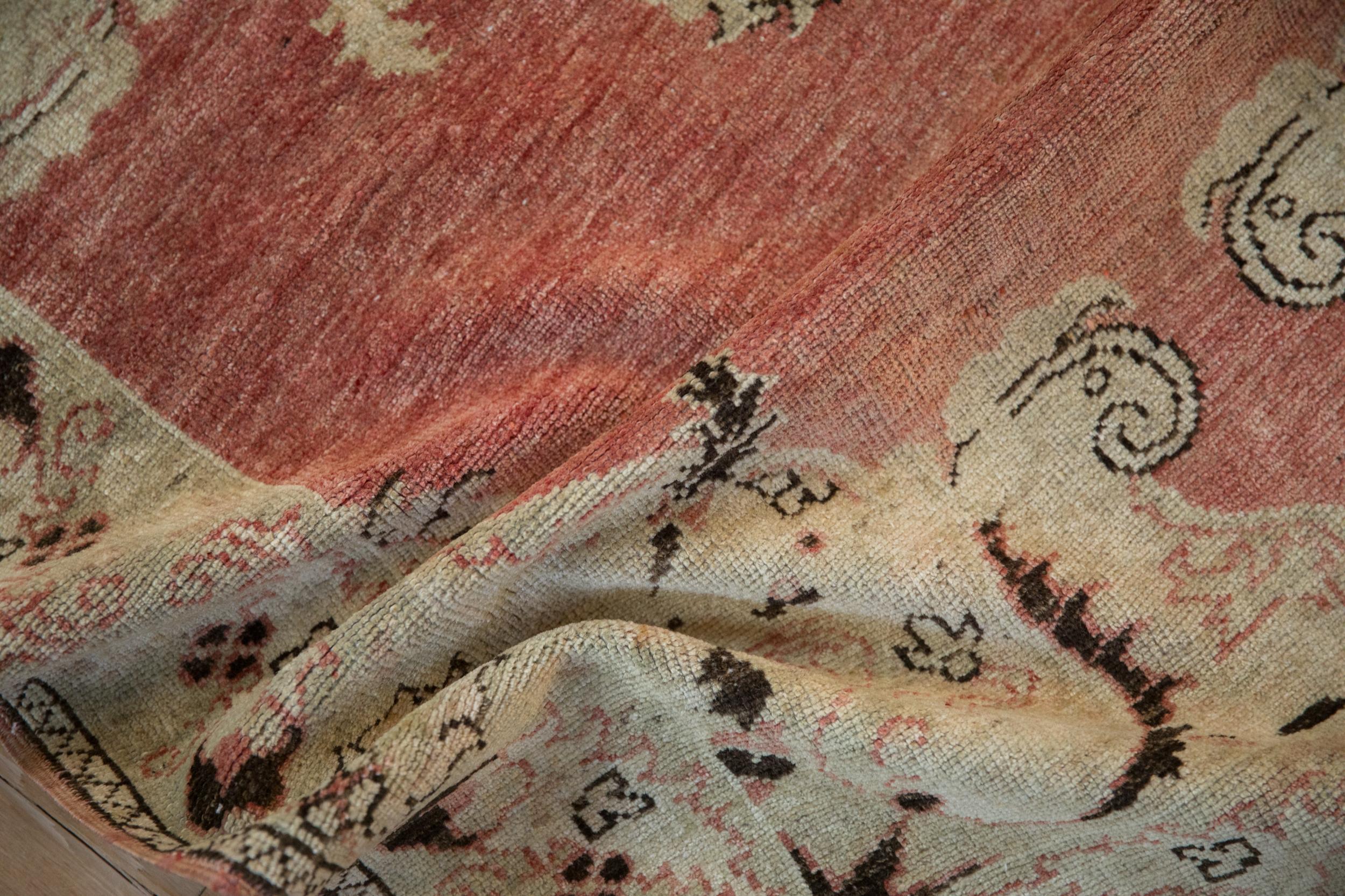 Vintage Distressed Oushak Rug Runner For Sale 1
