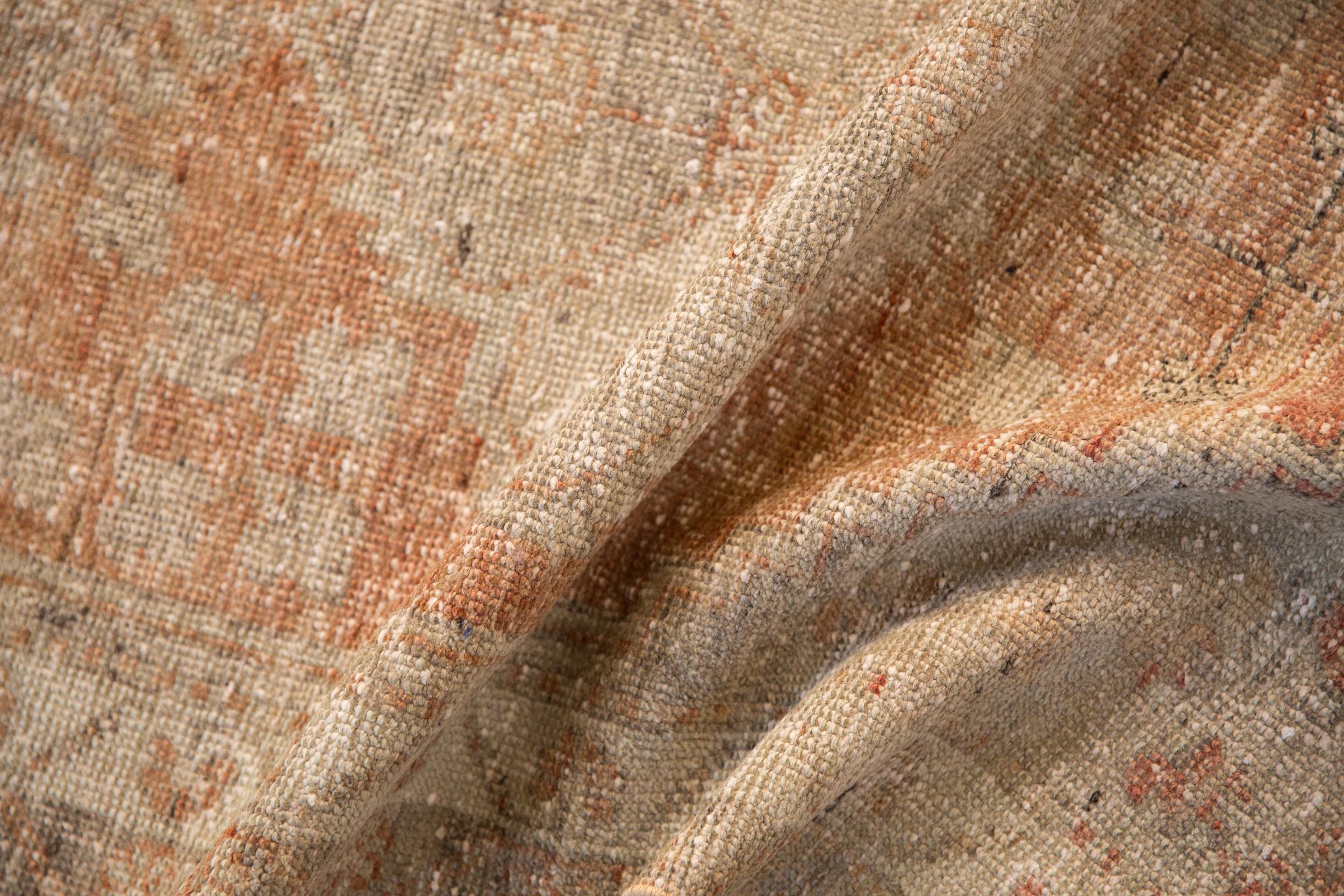 Vintage Distressed Oushak Rug Runner For Sale 1