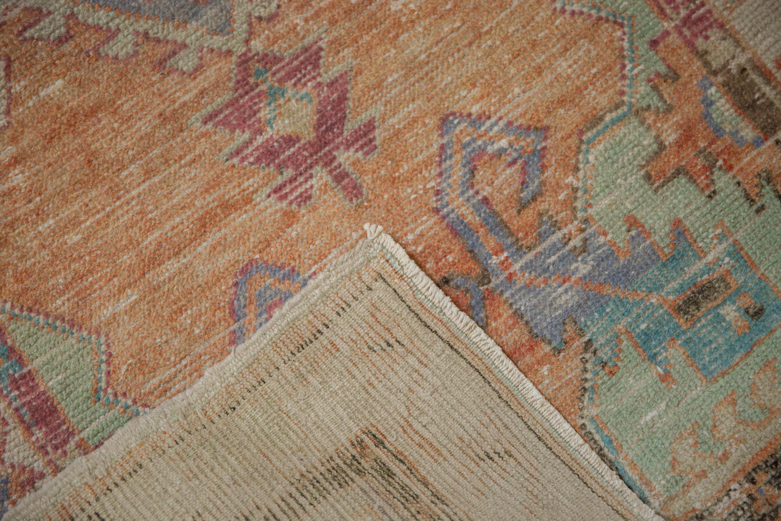 Vintage Distressed Oushak Rug Runner For Sale 1