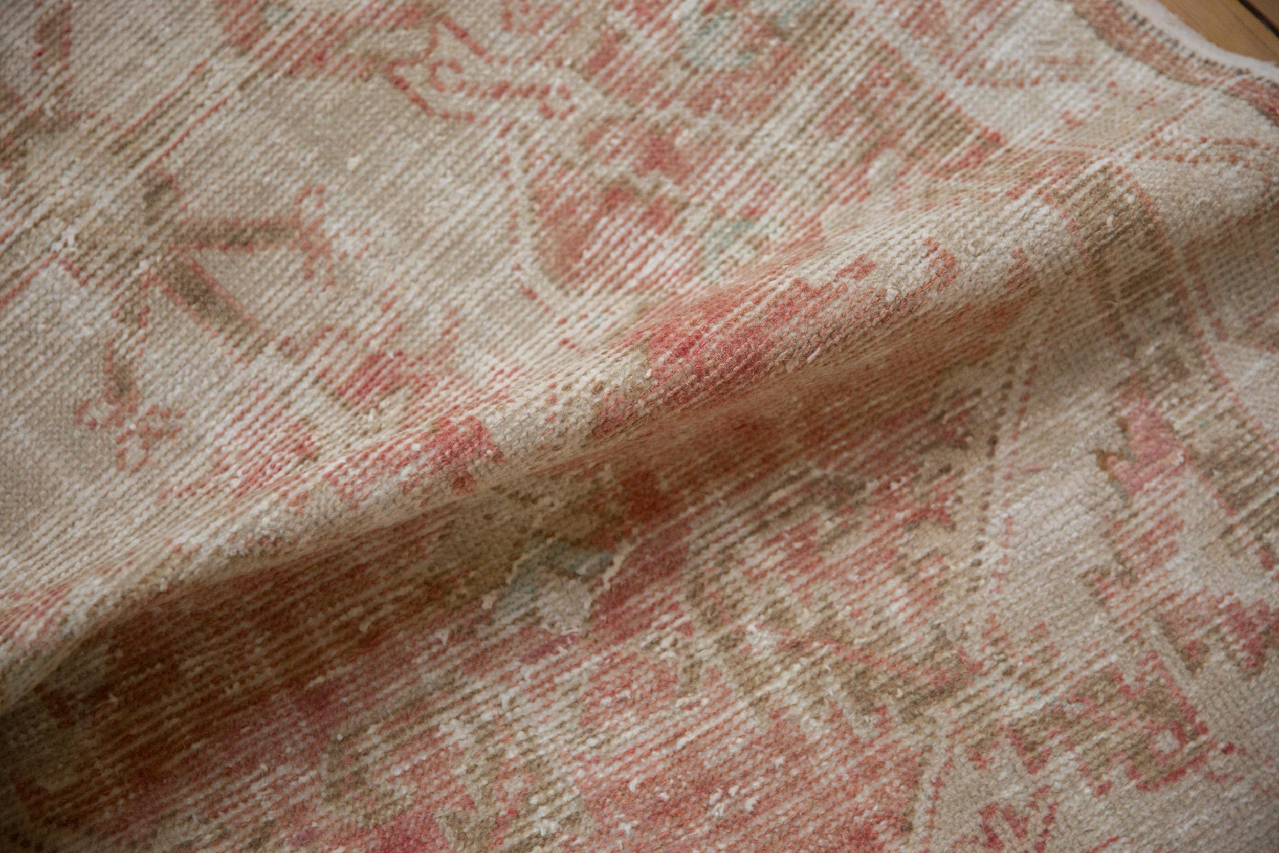 Wool Vintage Distressed Oushak Rug Runner For Sale