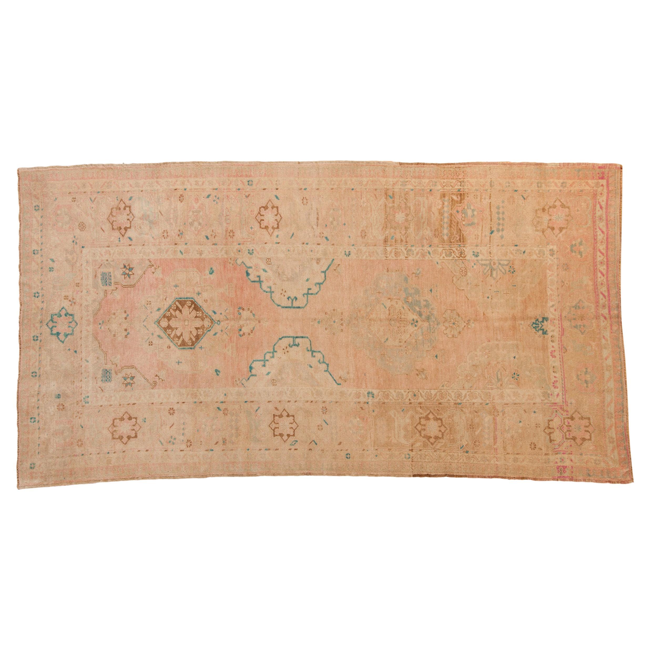 Vintage Distressed Oushak Rug Runner