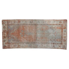 Tapis de couloir vintage Oushak vieilli