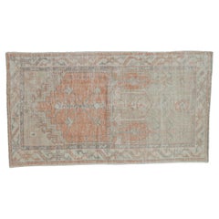 Tapis de couloir vintage Oushak vieilli