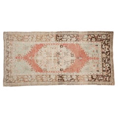 Tapis de couloir vintage Oushak vieilli