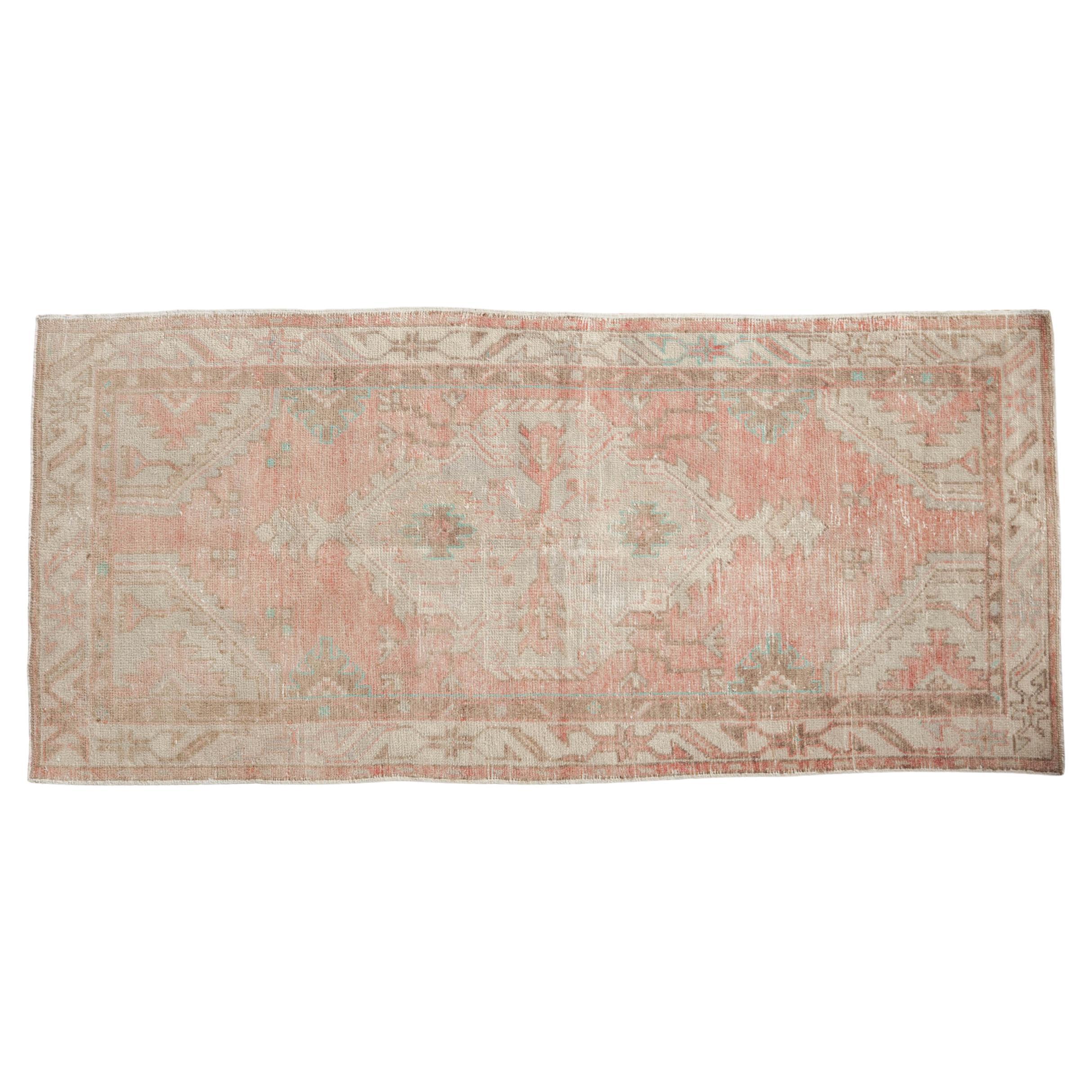 Vintage Distressed Oushak Rug Runner For Sale