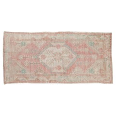 Tapis de couloir vintage Oushak vieilli