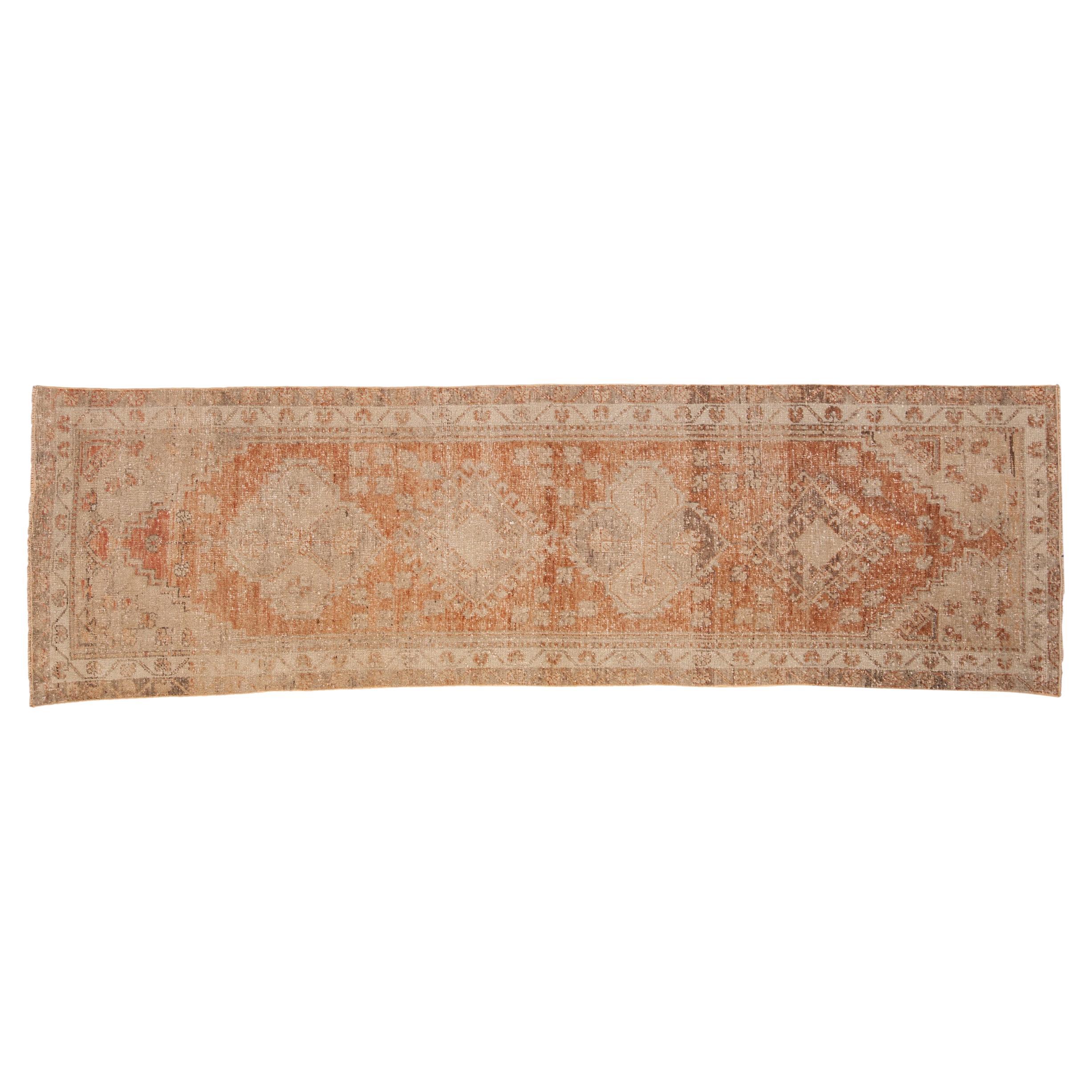 Vintage Distressed Oushak Rug Runner For Sale