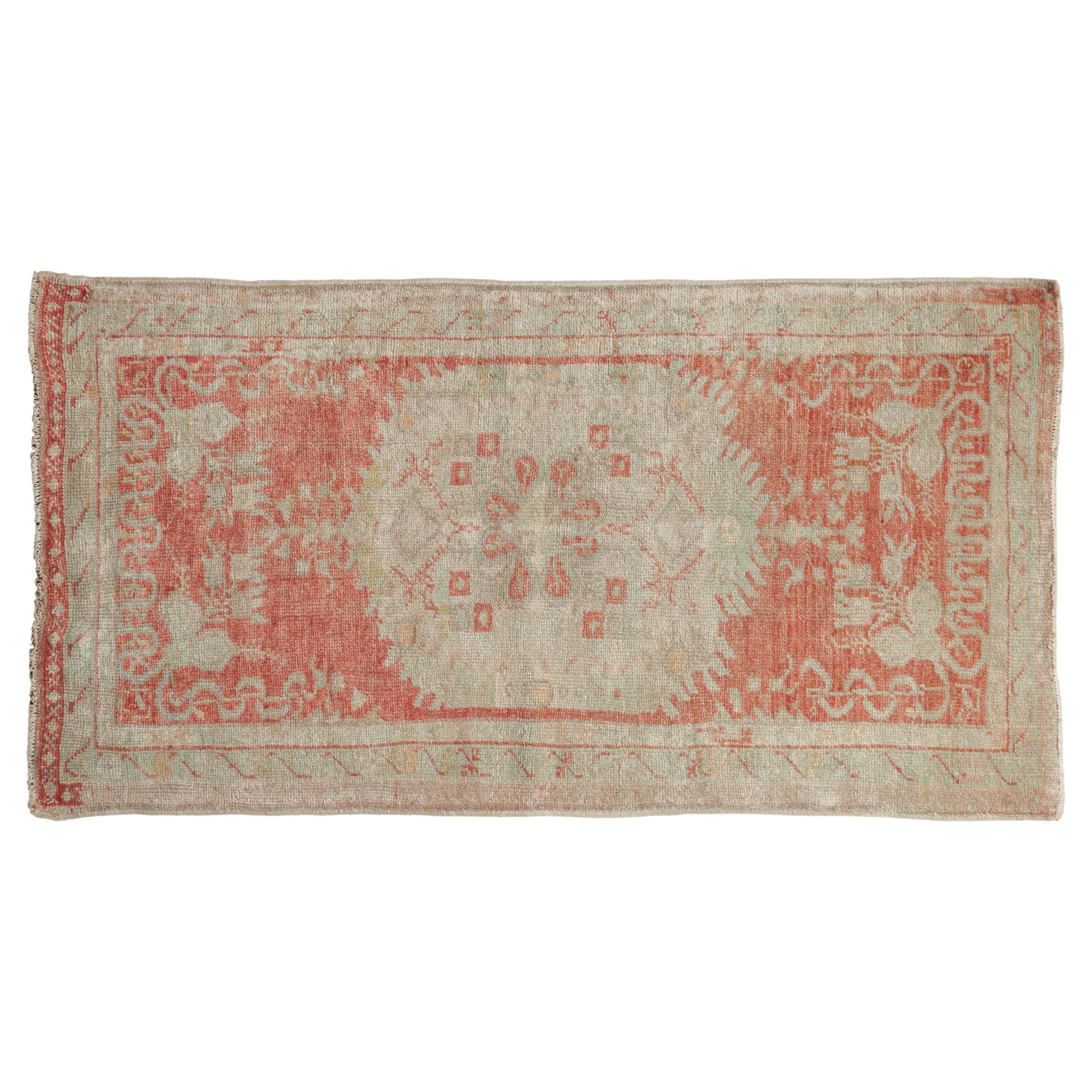 Vintage Distressed Oushak Rug Runner