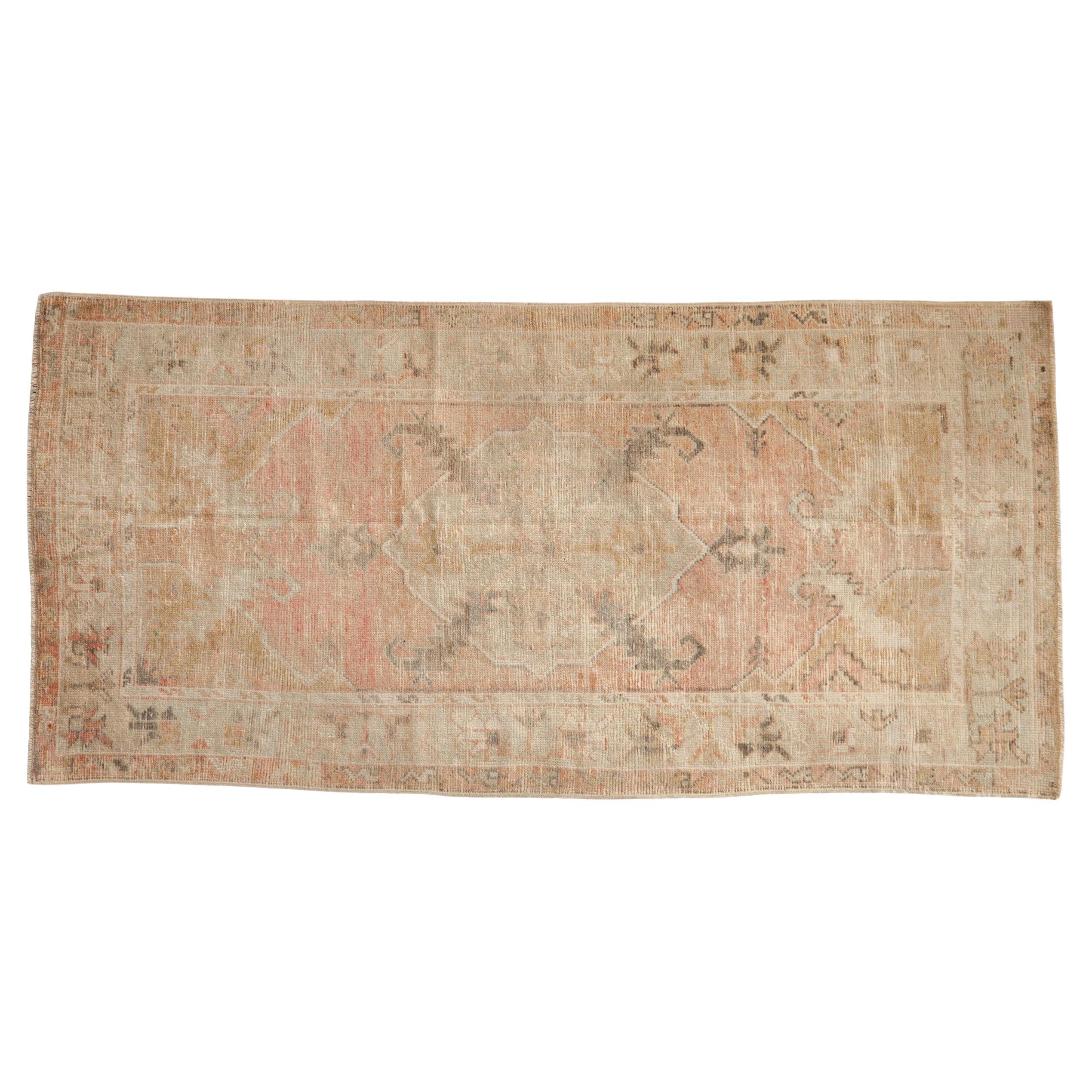 Vintage Distressed Oushak Rug Runner