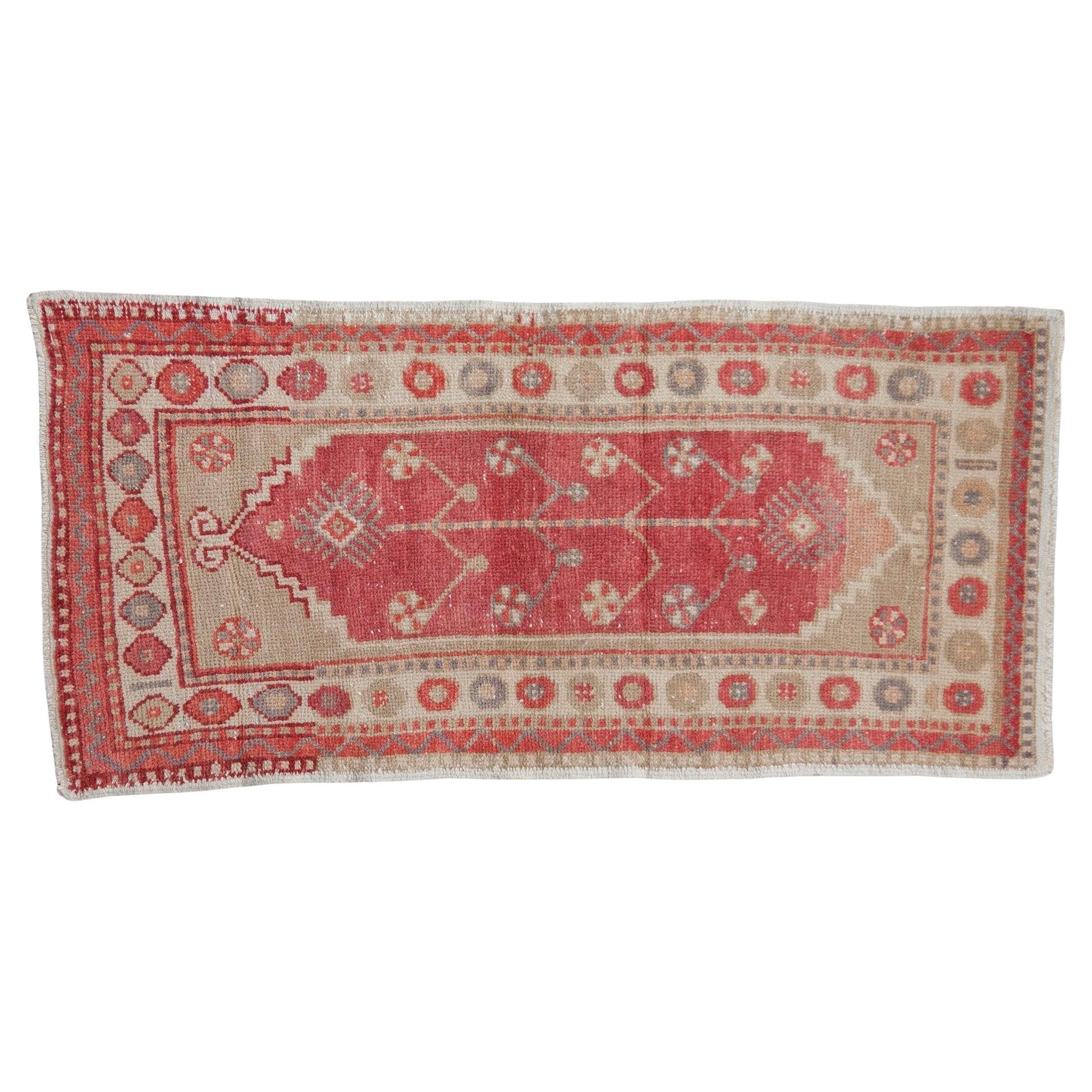 Vintage Distressed Oushak Rug Runner For Sale