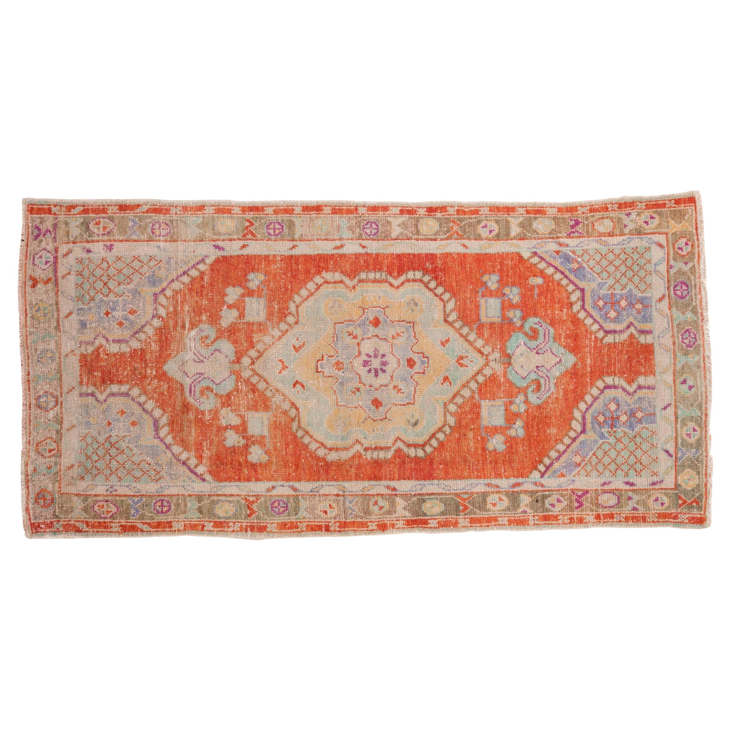 Vintage Distressed Oushak Rug Runner For Sale