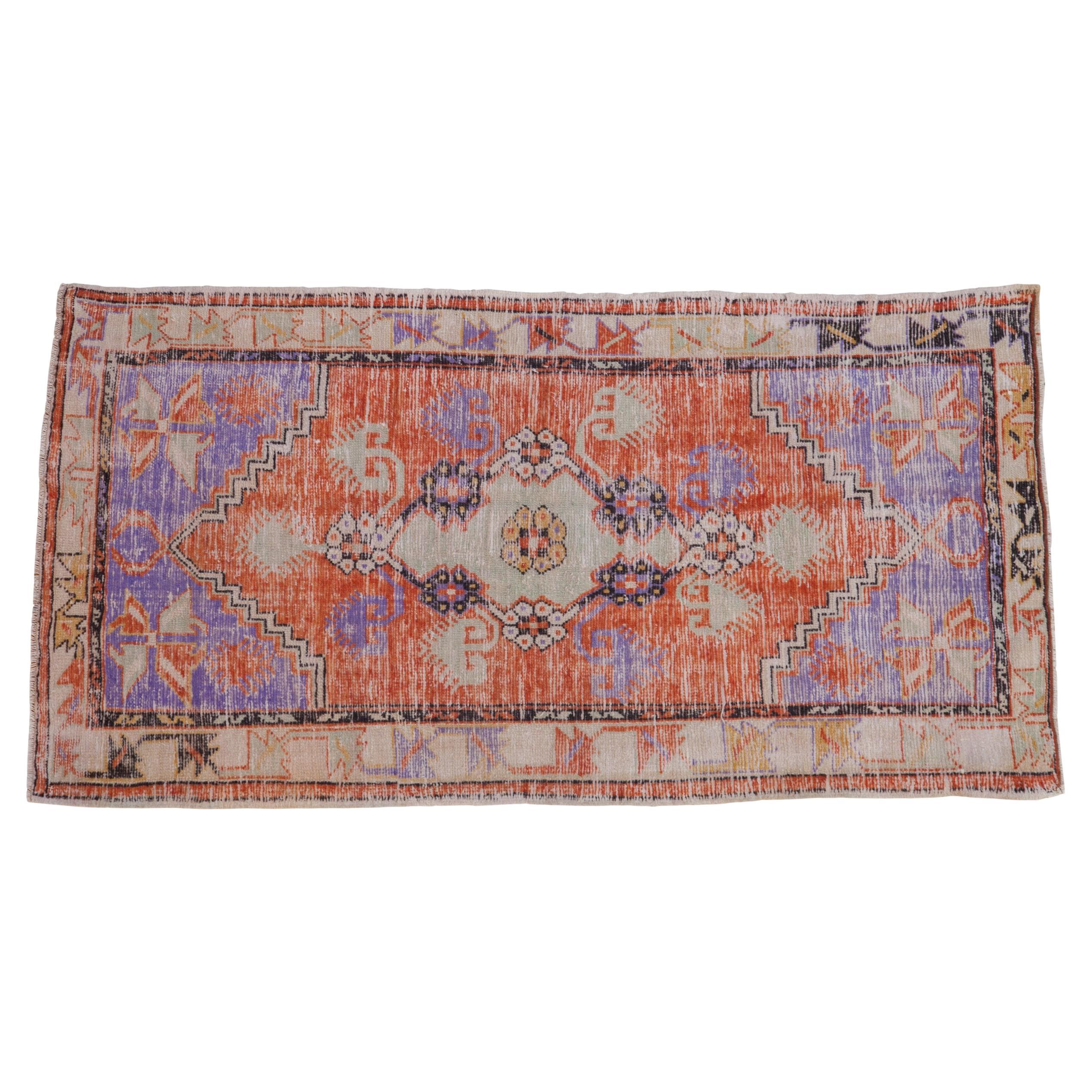Vintage Distressed Oushak Rug Runner