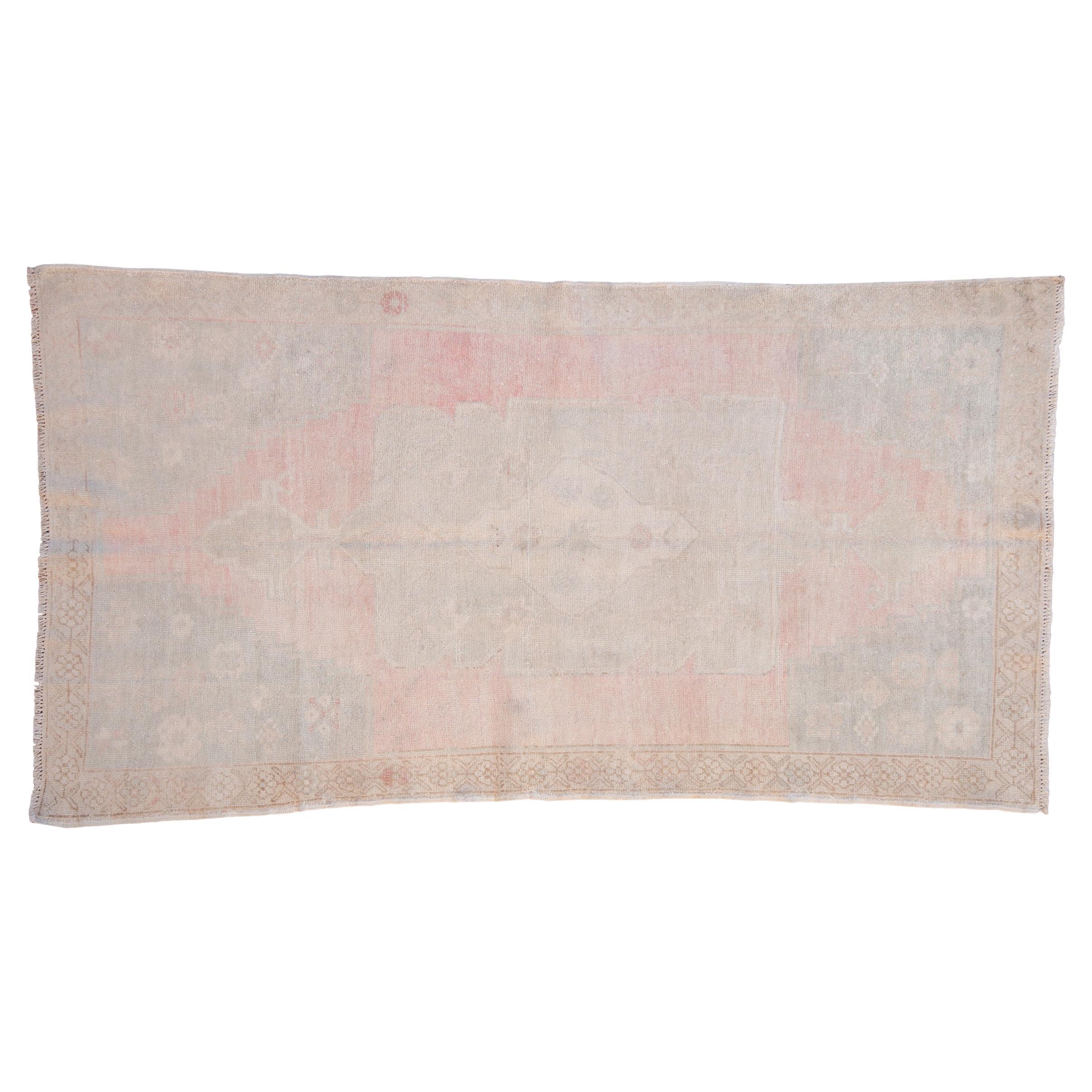 Vintage Distressed Oushak Rug Runner