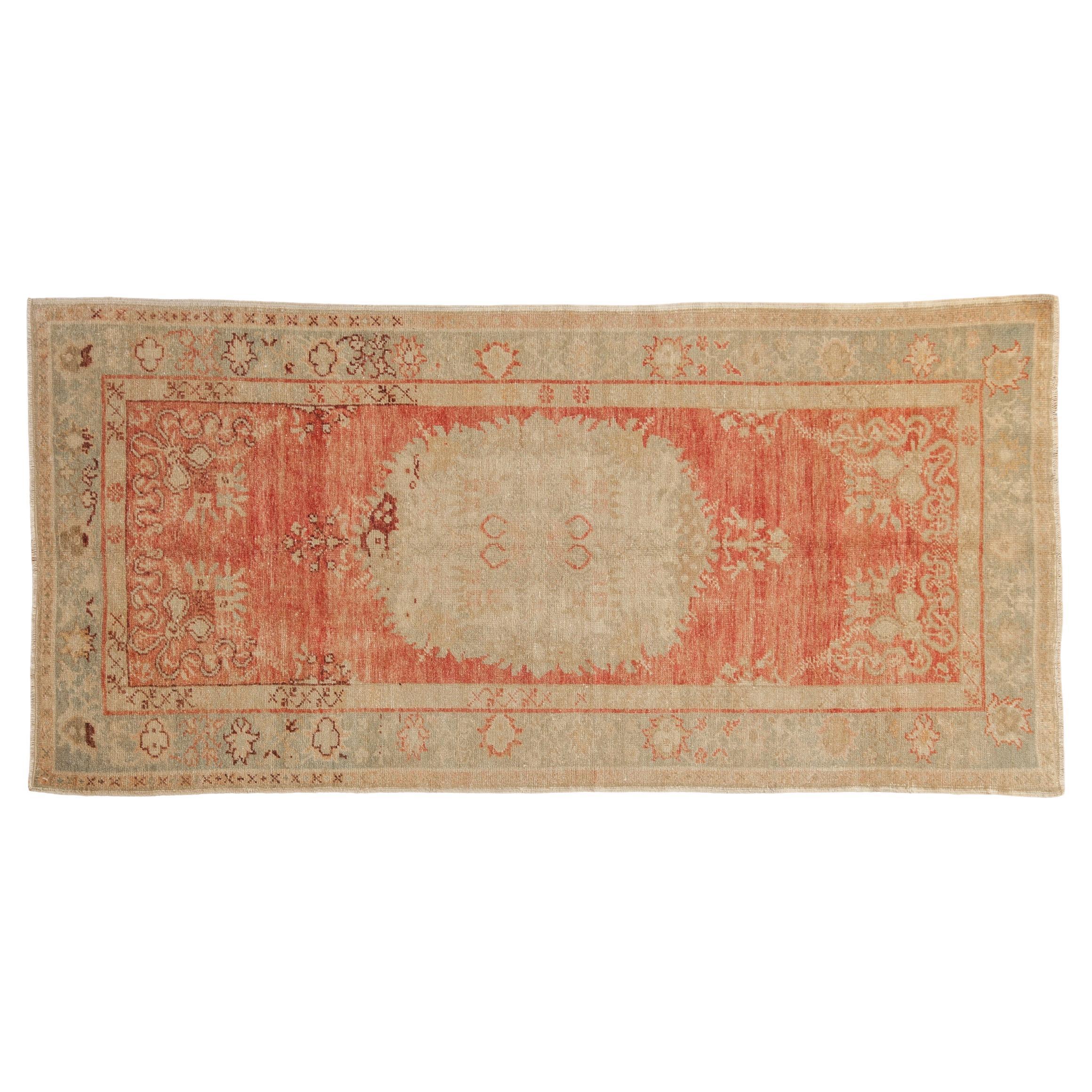 Vintage Distressed Oushak Rug Runner