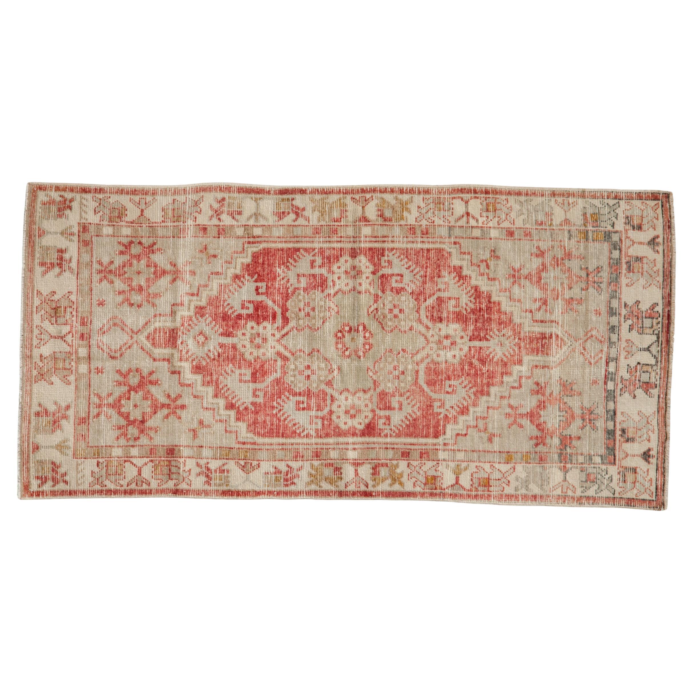 Vintage Distressed Oushak Rug Runner