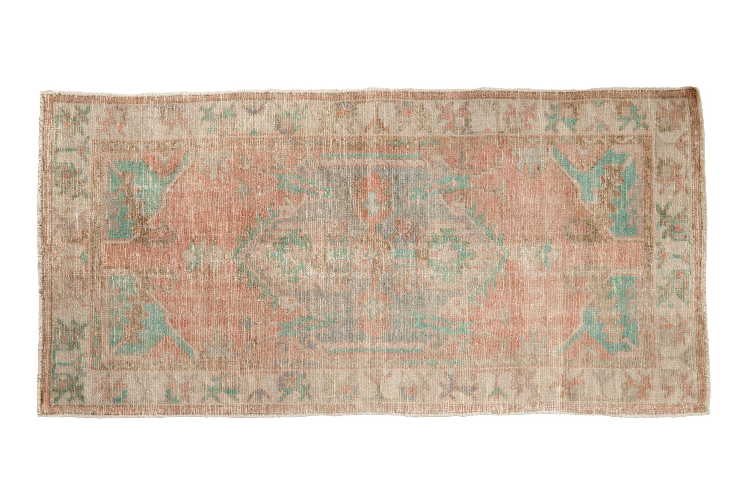 Vintage Distressed Oushak Teppich Läufer